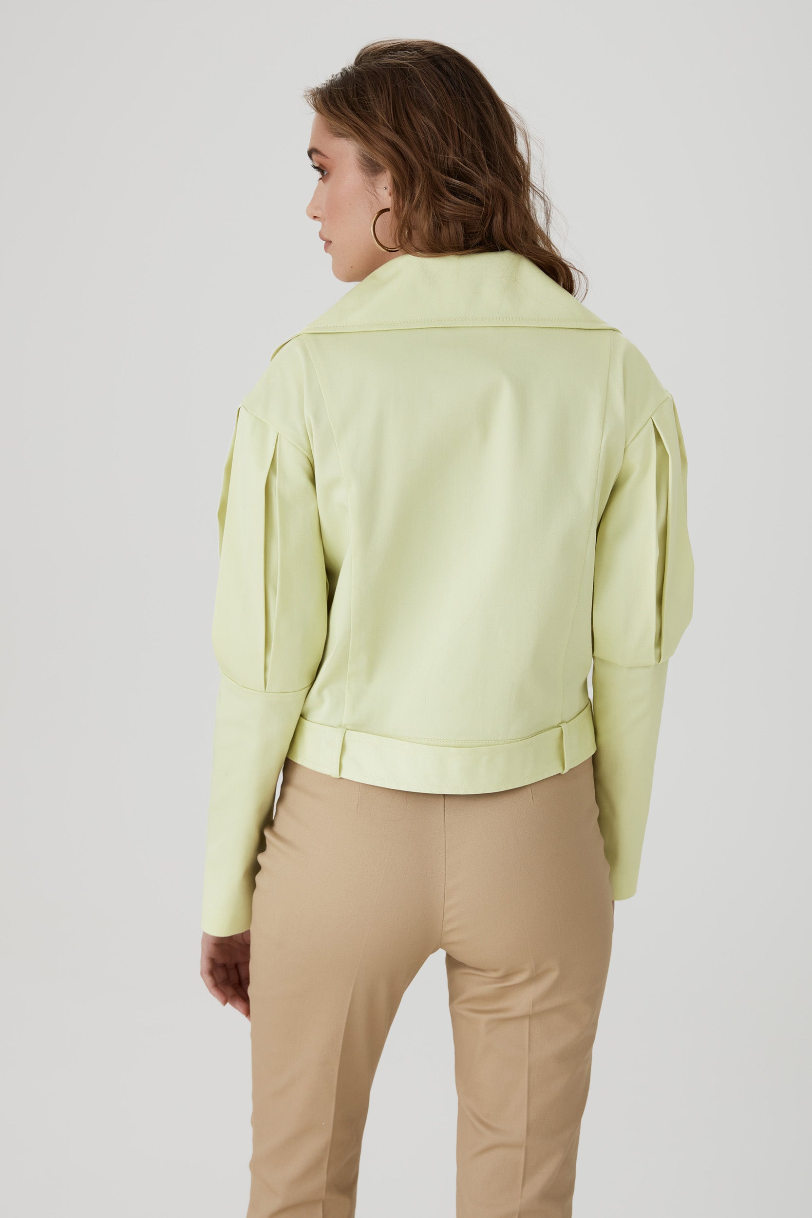 Statement jacket with oversized lapels in yellow