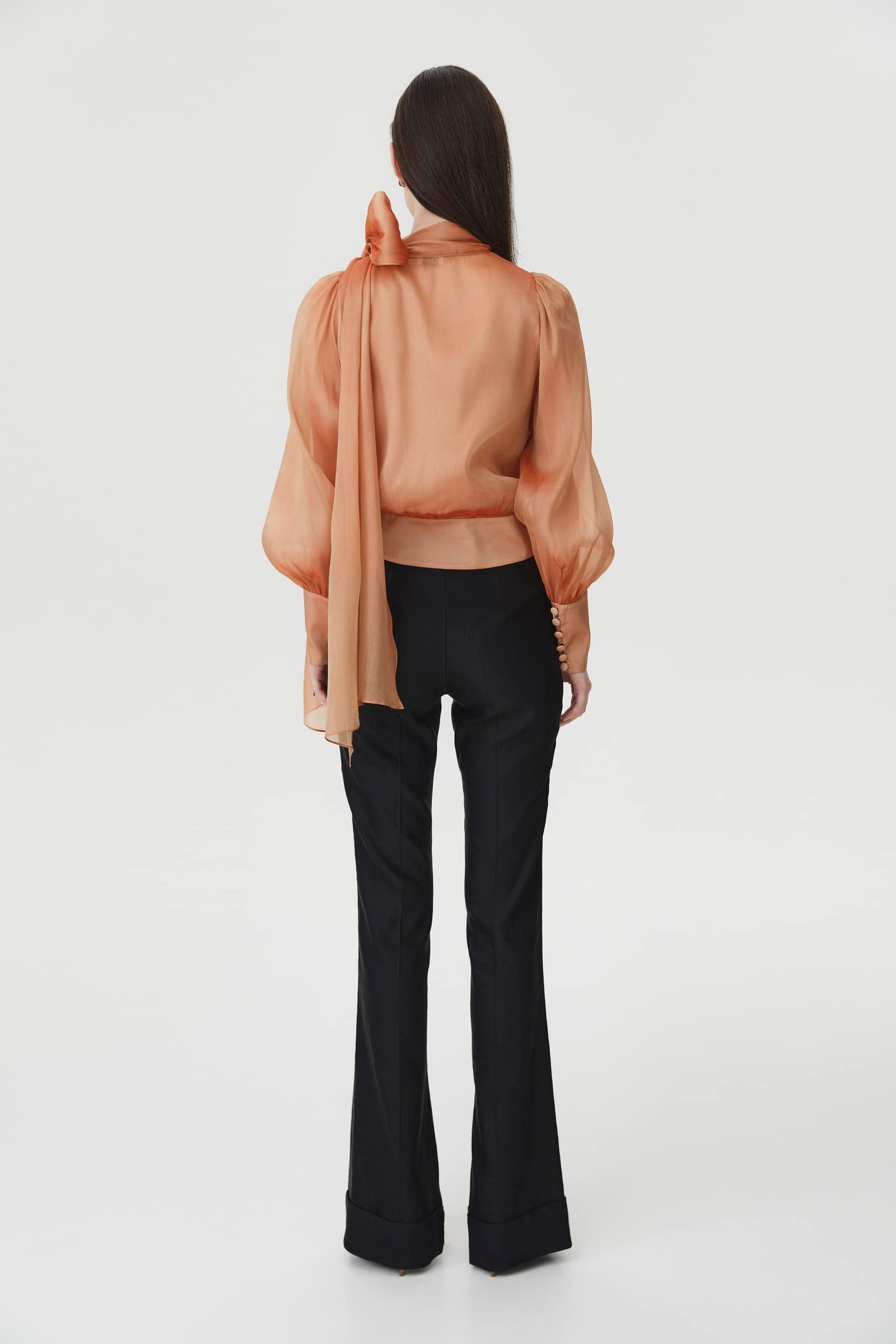 Flawless Orange Bow Blouse