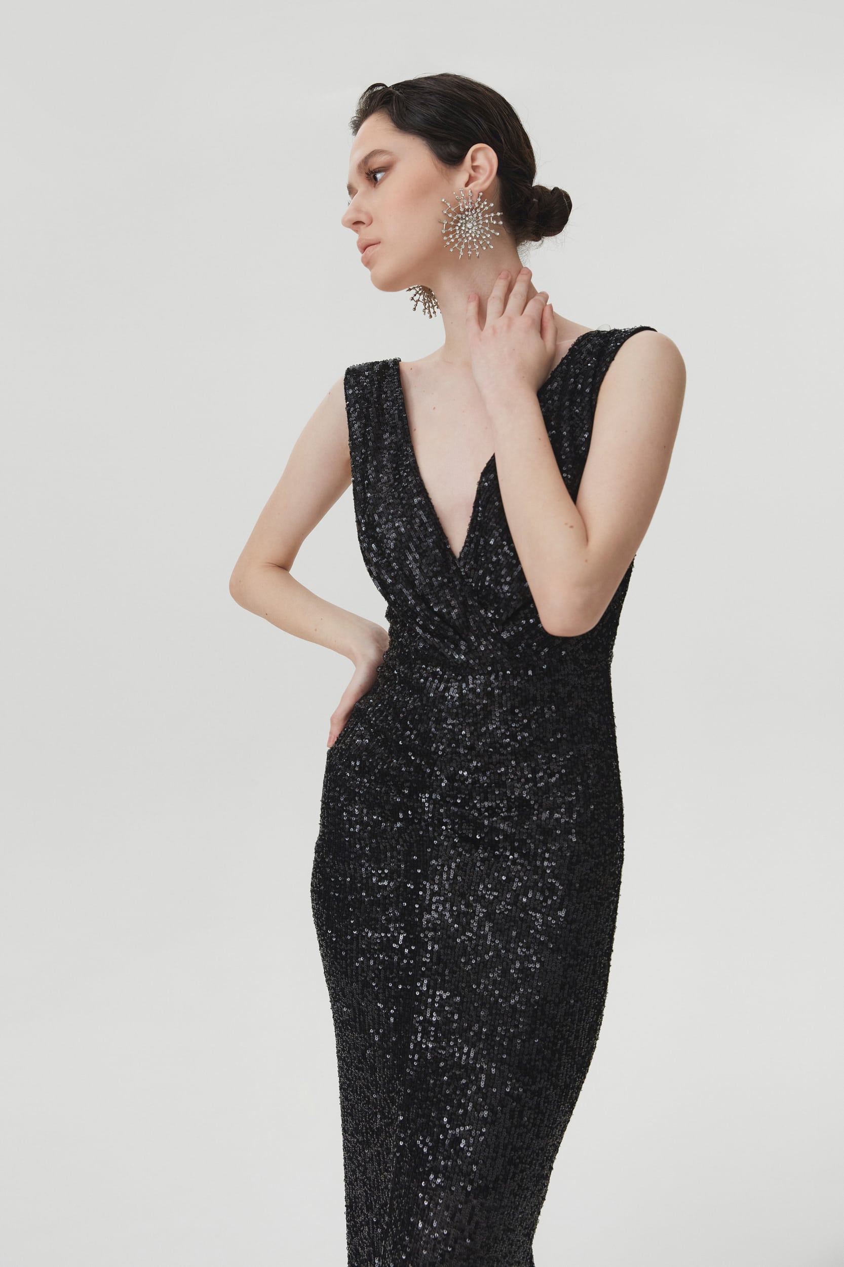 All eyes on you black sequin gown