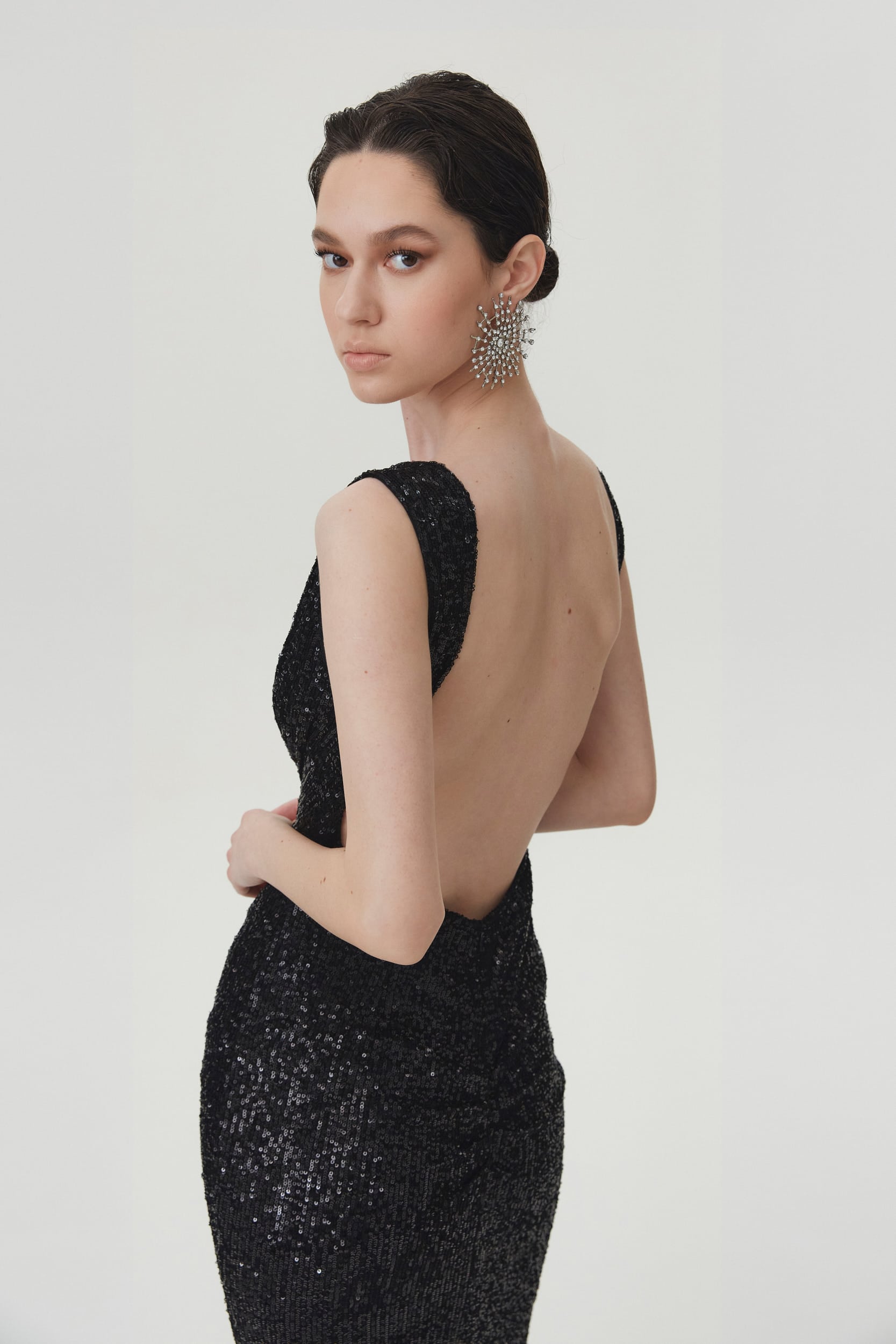 All eyes on you black sequin gown
