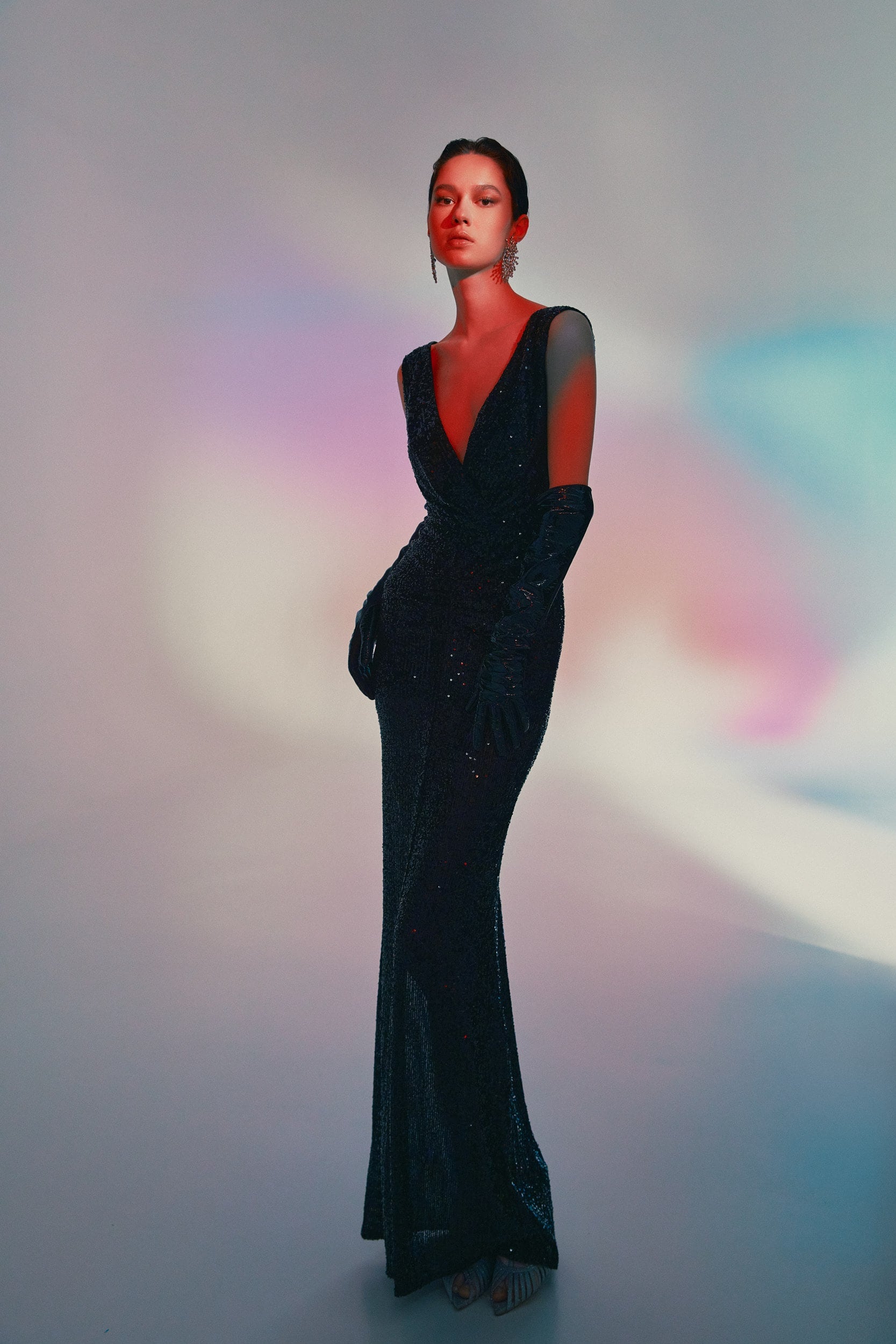 All eyes on you black sequin gown