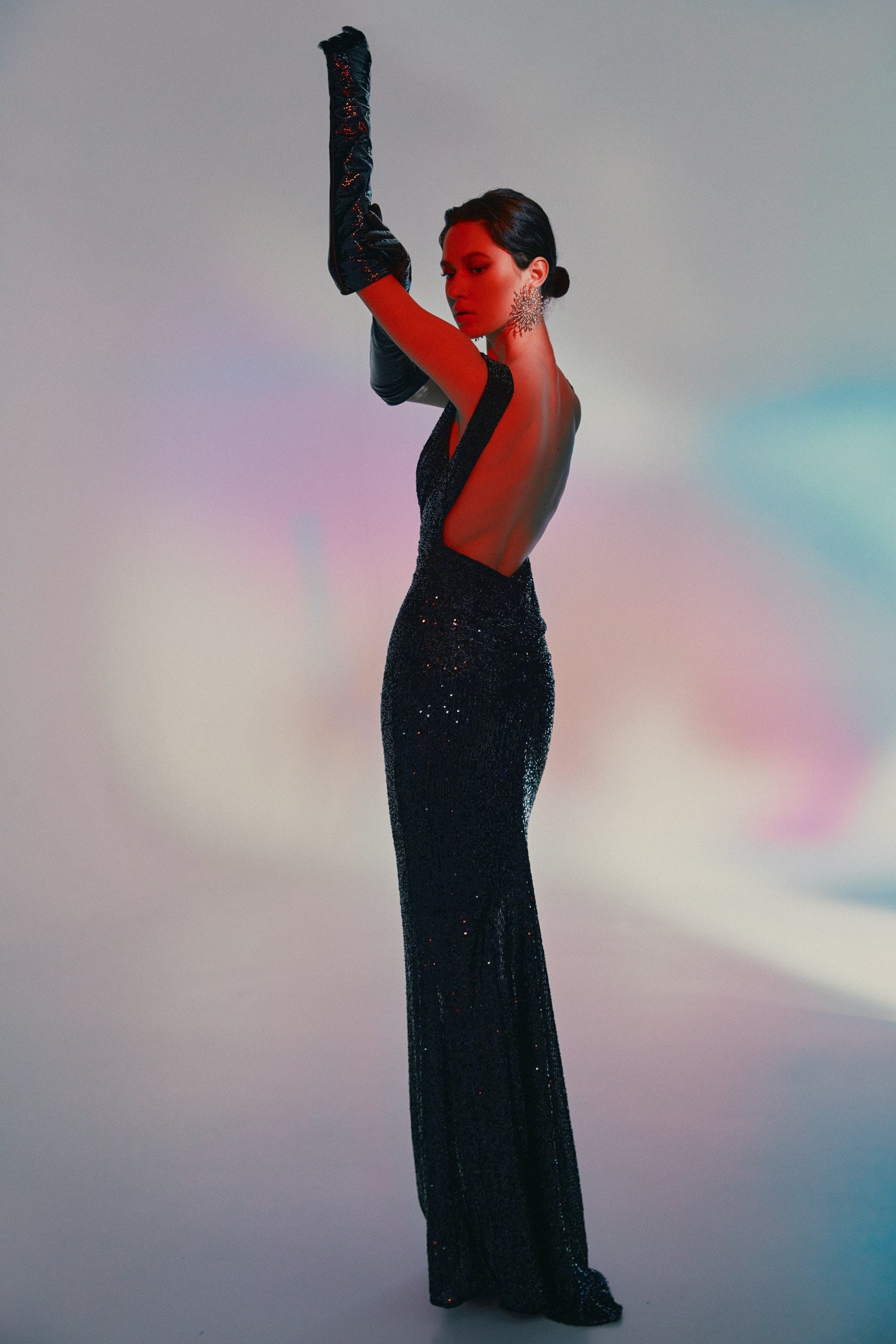 All eyes on you black sequin gown