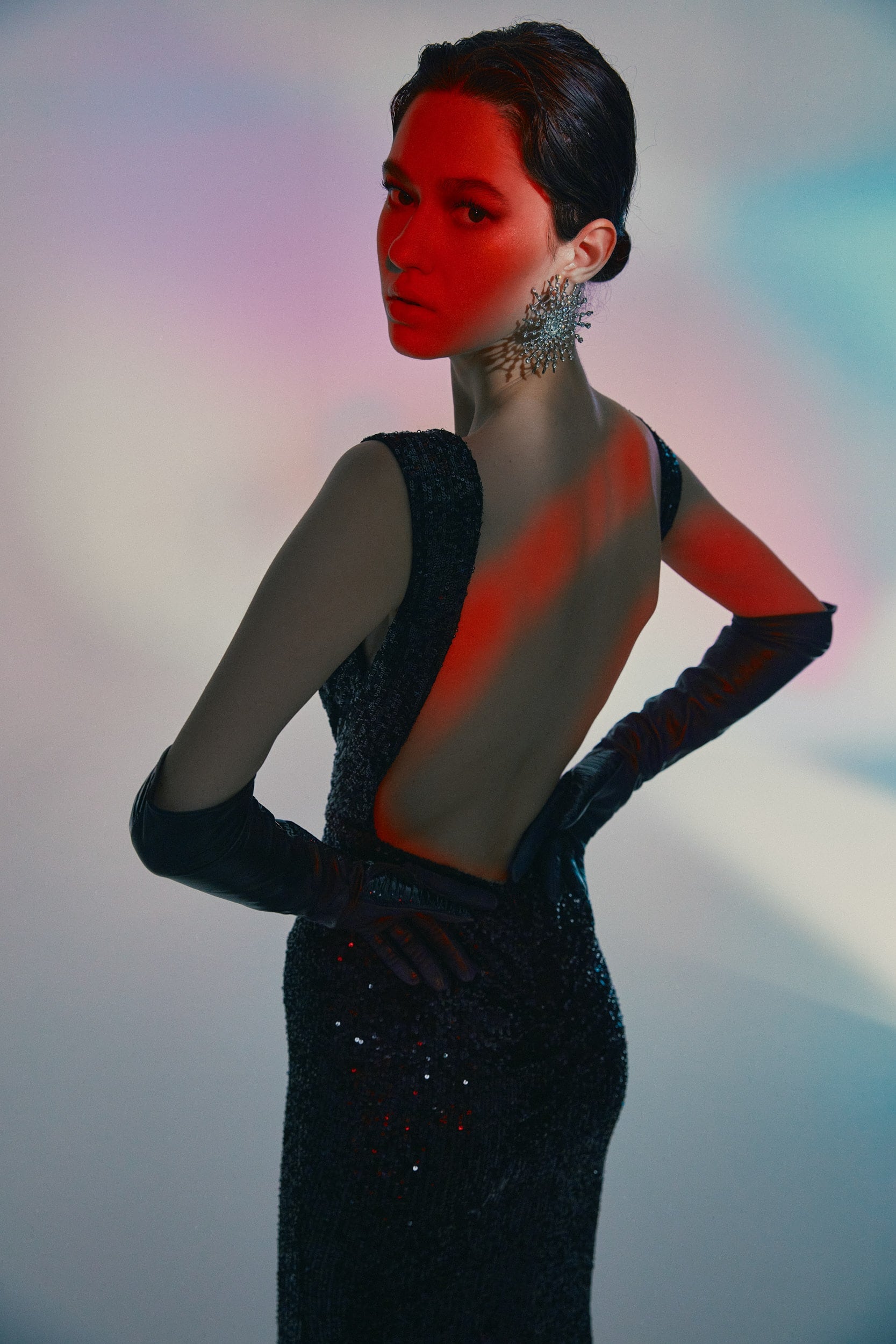 All eyes on you black sequin gown