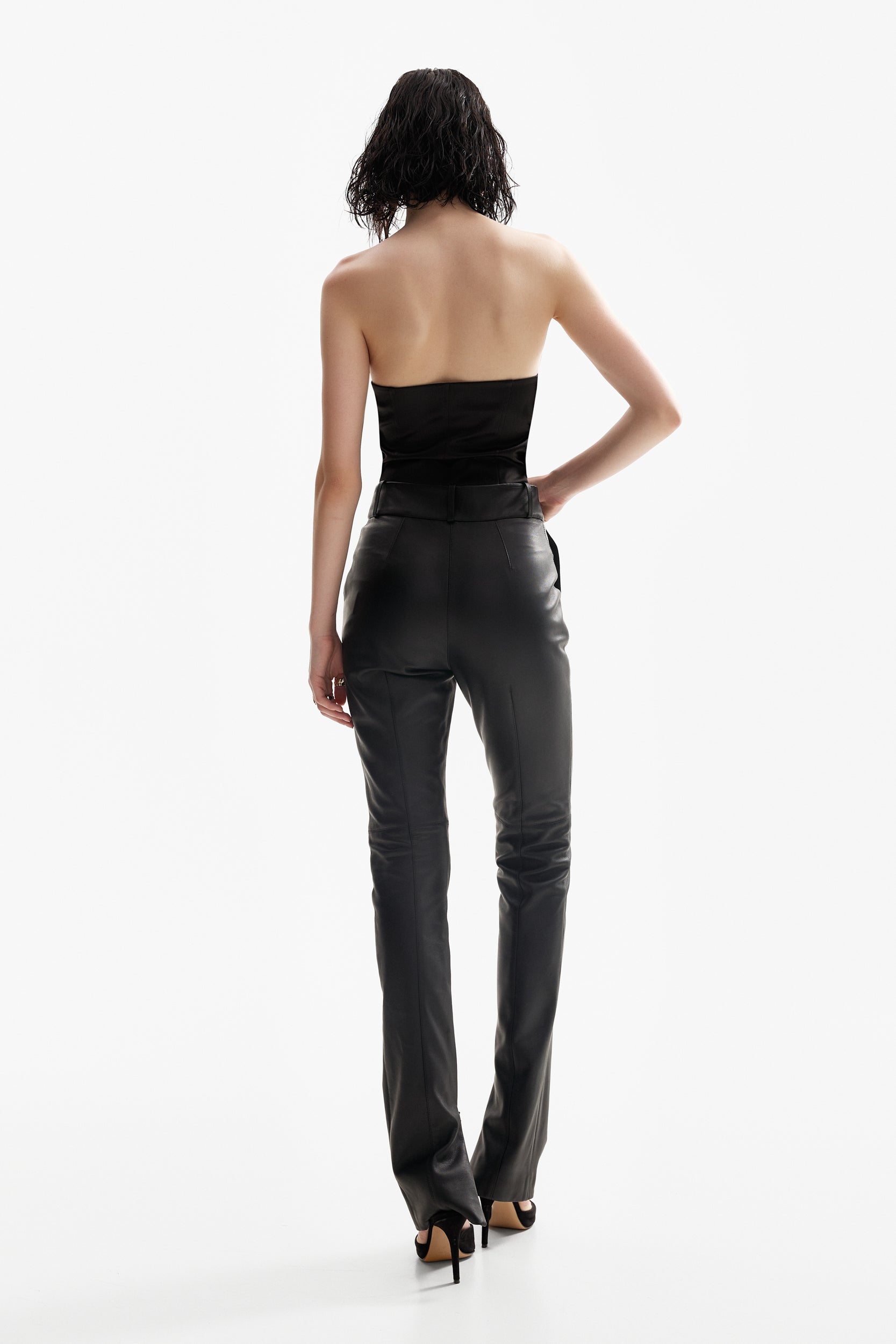 Strapless corset top in black