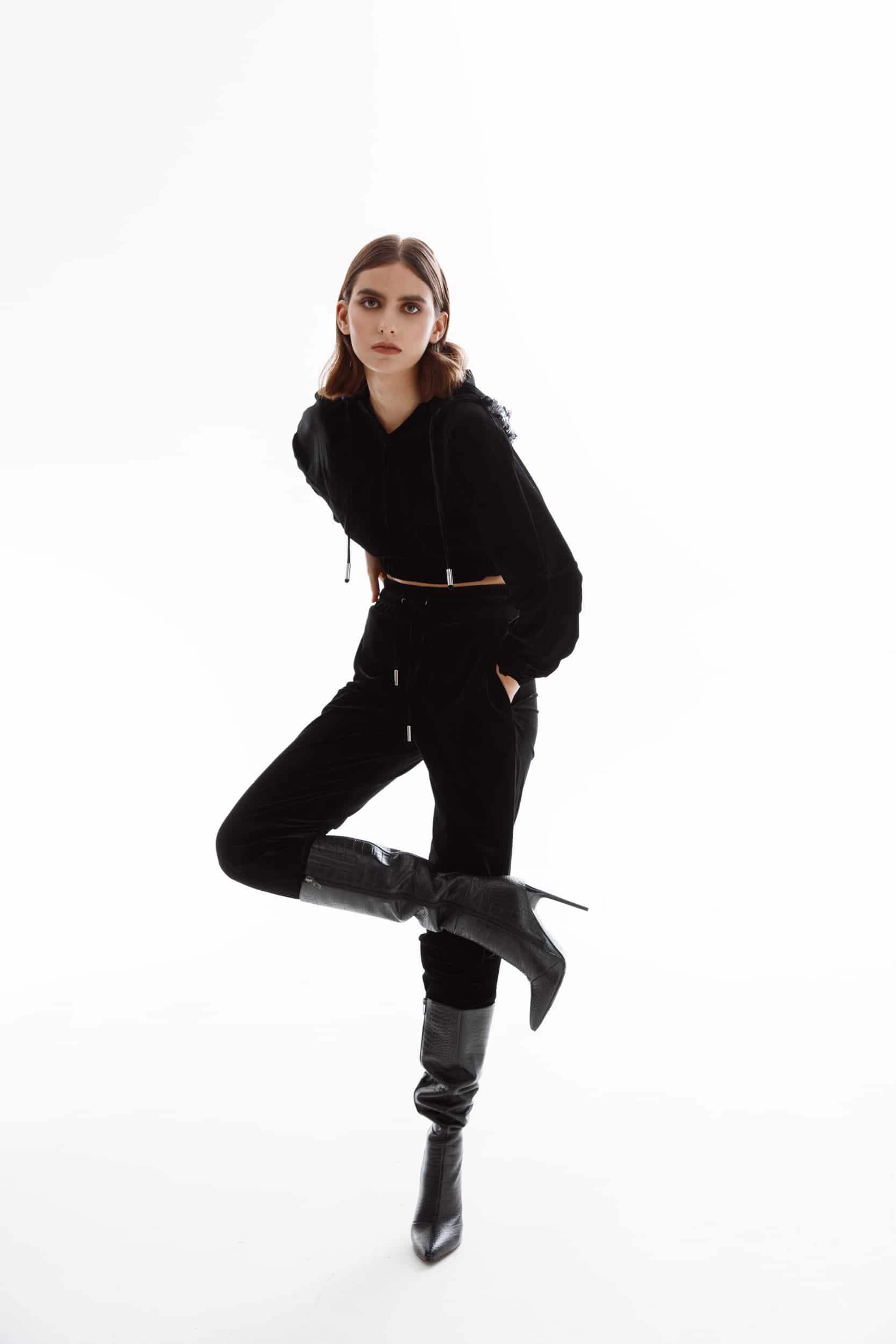 Black Velvet Sweatpants