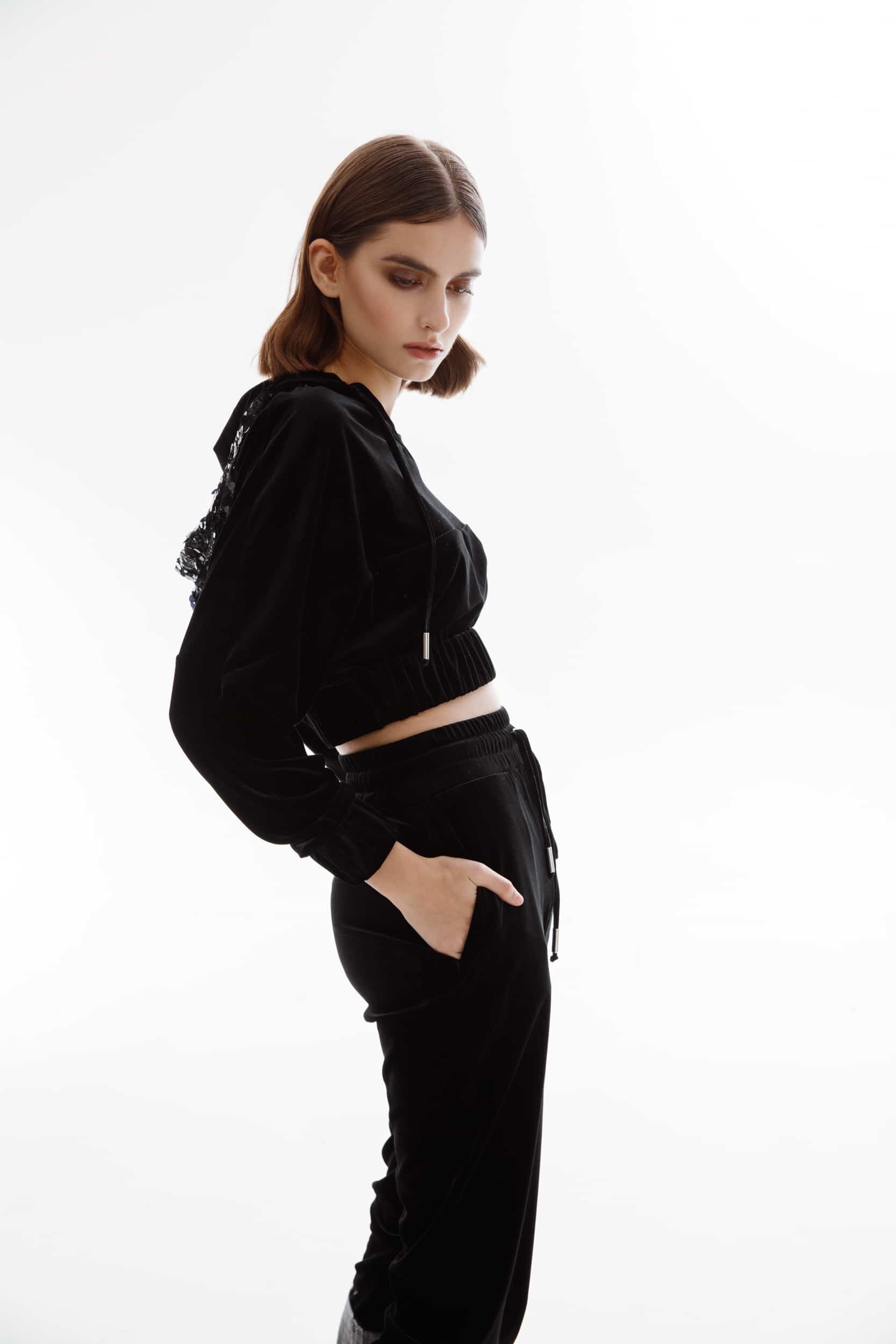 Black Velvet Sweatpants