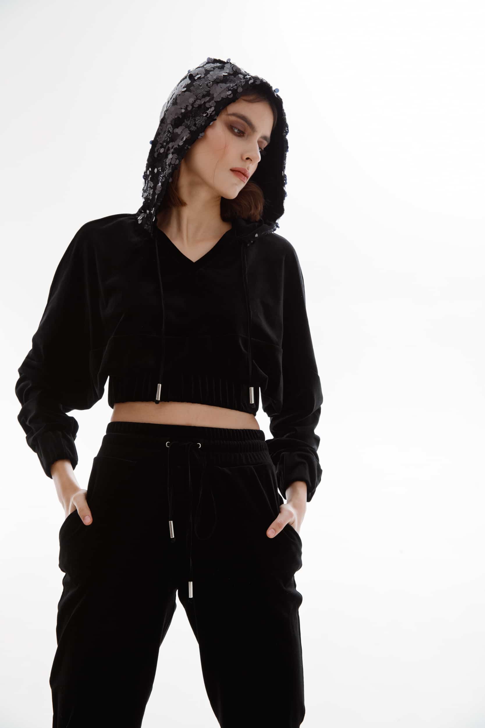 Black Velvet Sweatpants