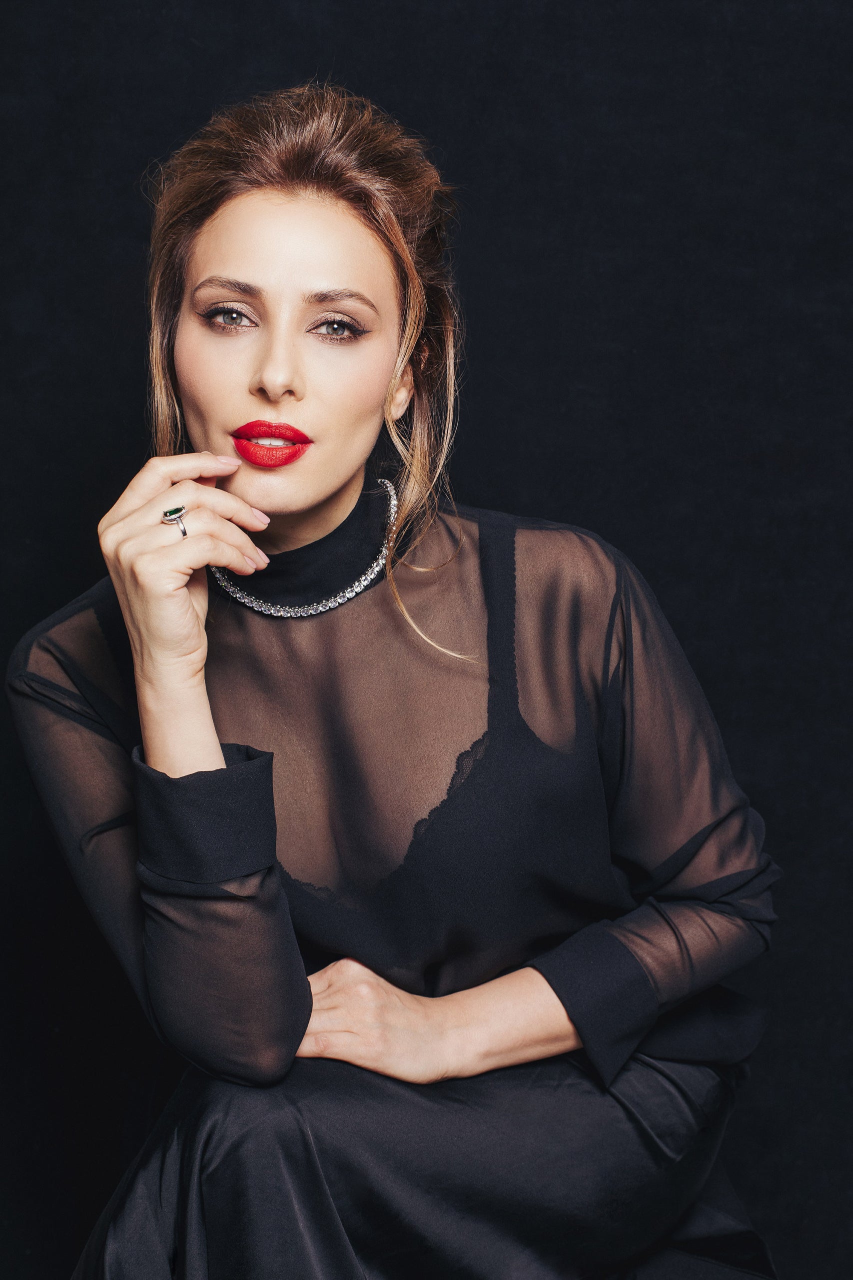 Oversized Silk Blouse in Black