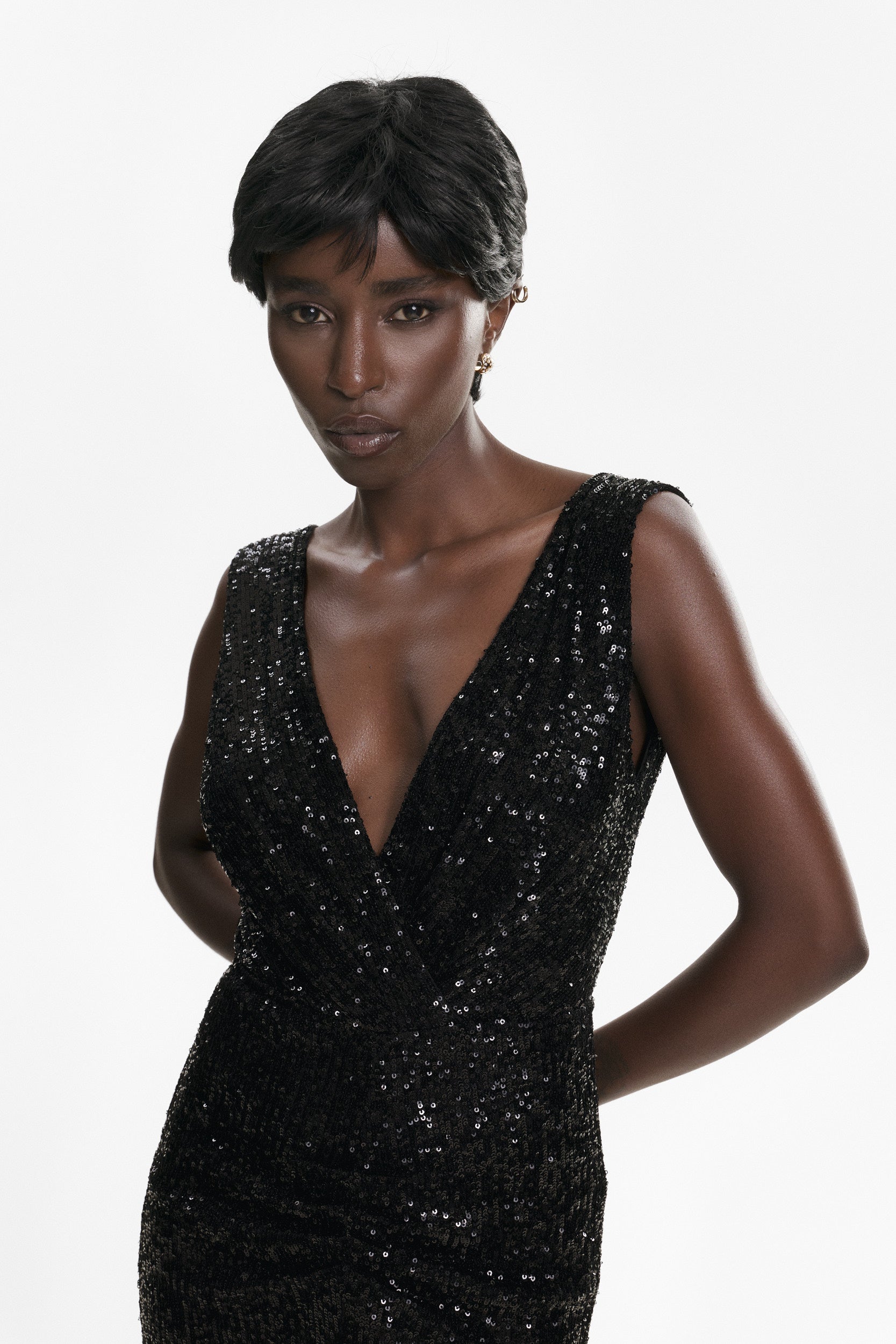 All eyes on you black sequin gown