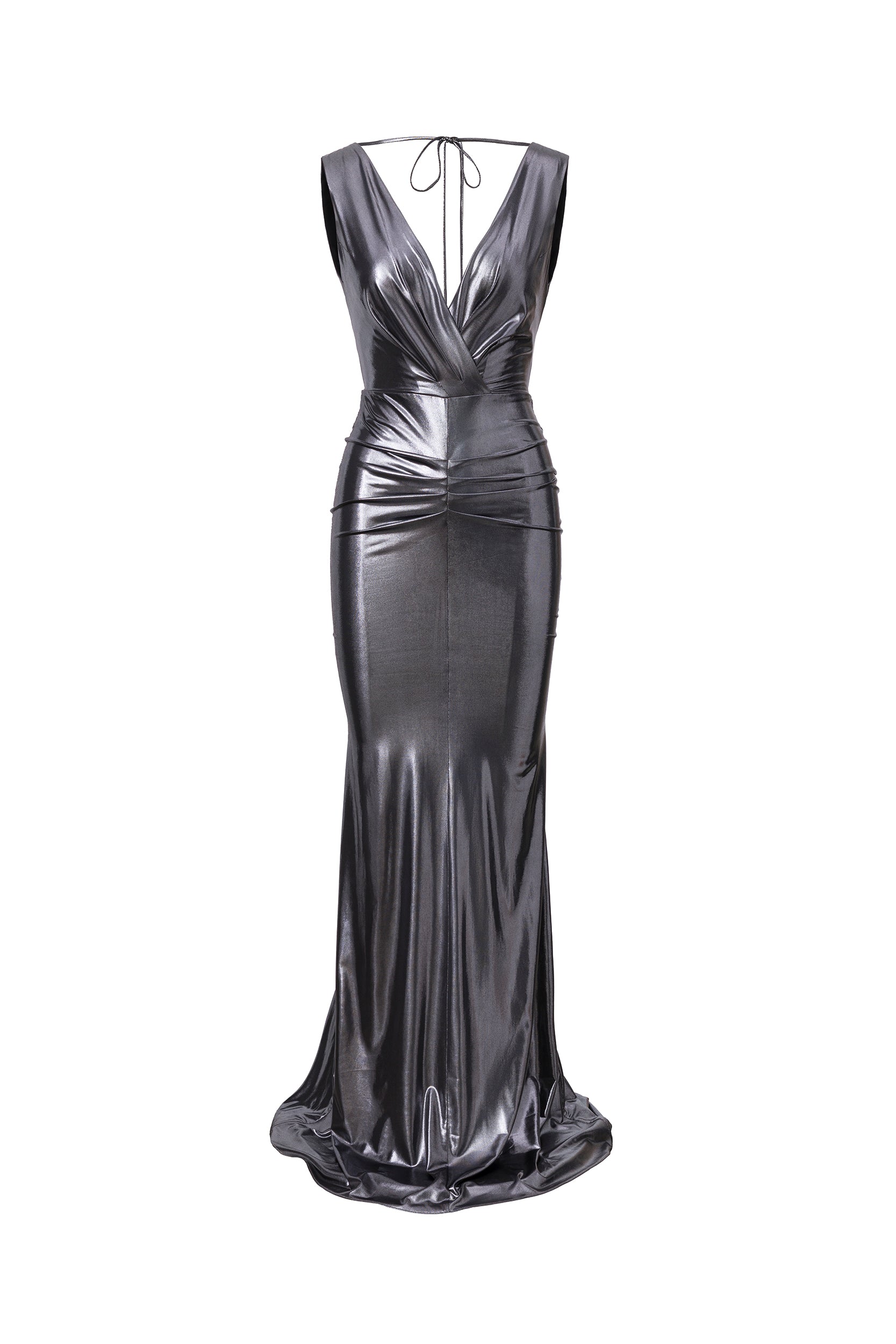 All eyes on you metallic jersey gown