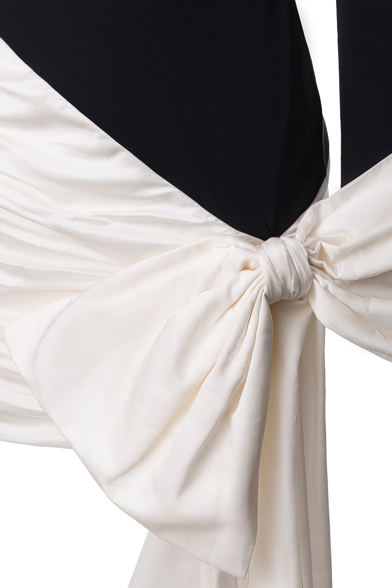 Bow-detail asymmetric mini dress