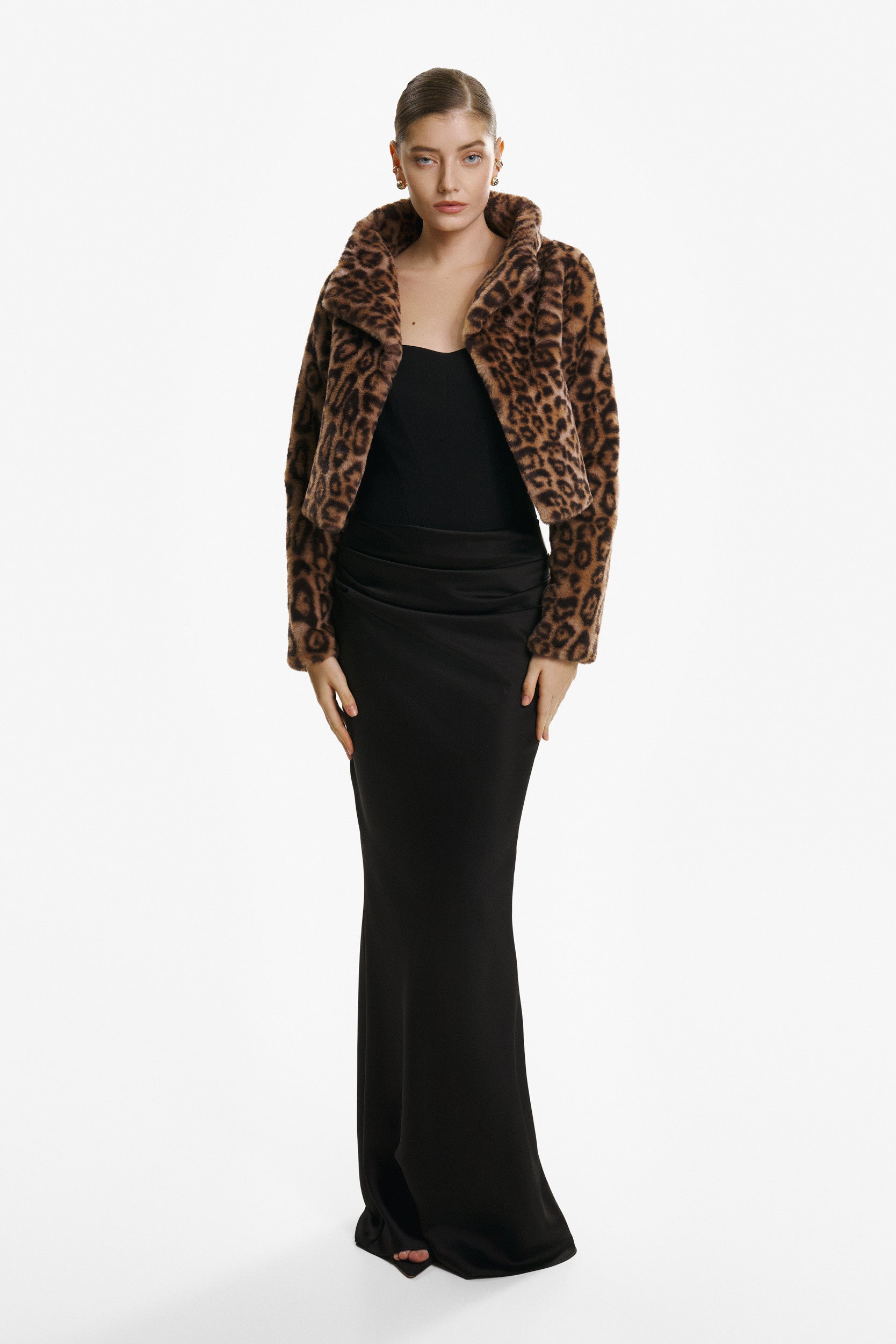 Leopard print short jacket
