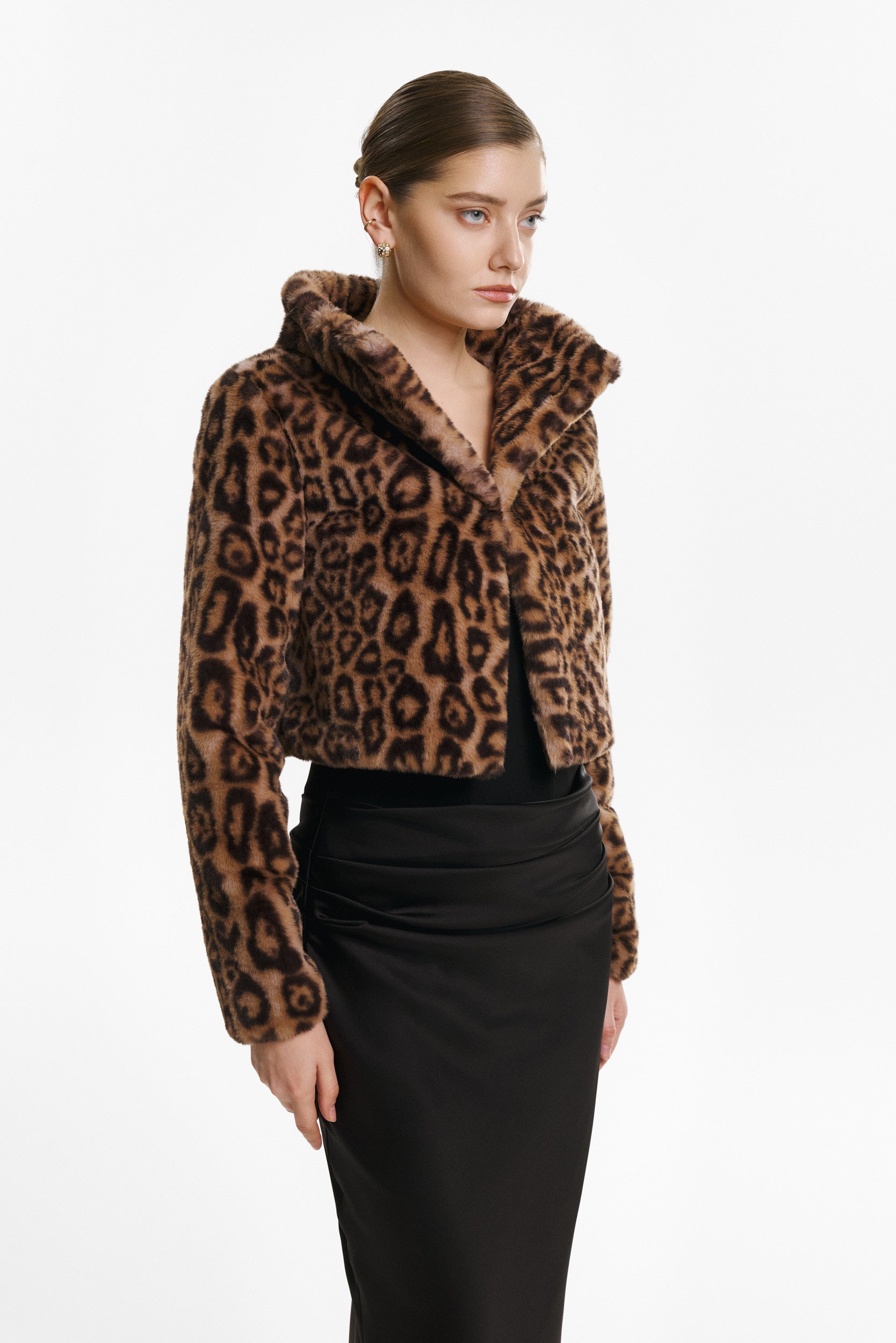 Leopard print short jacket