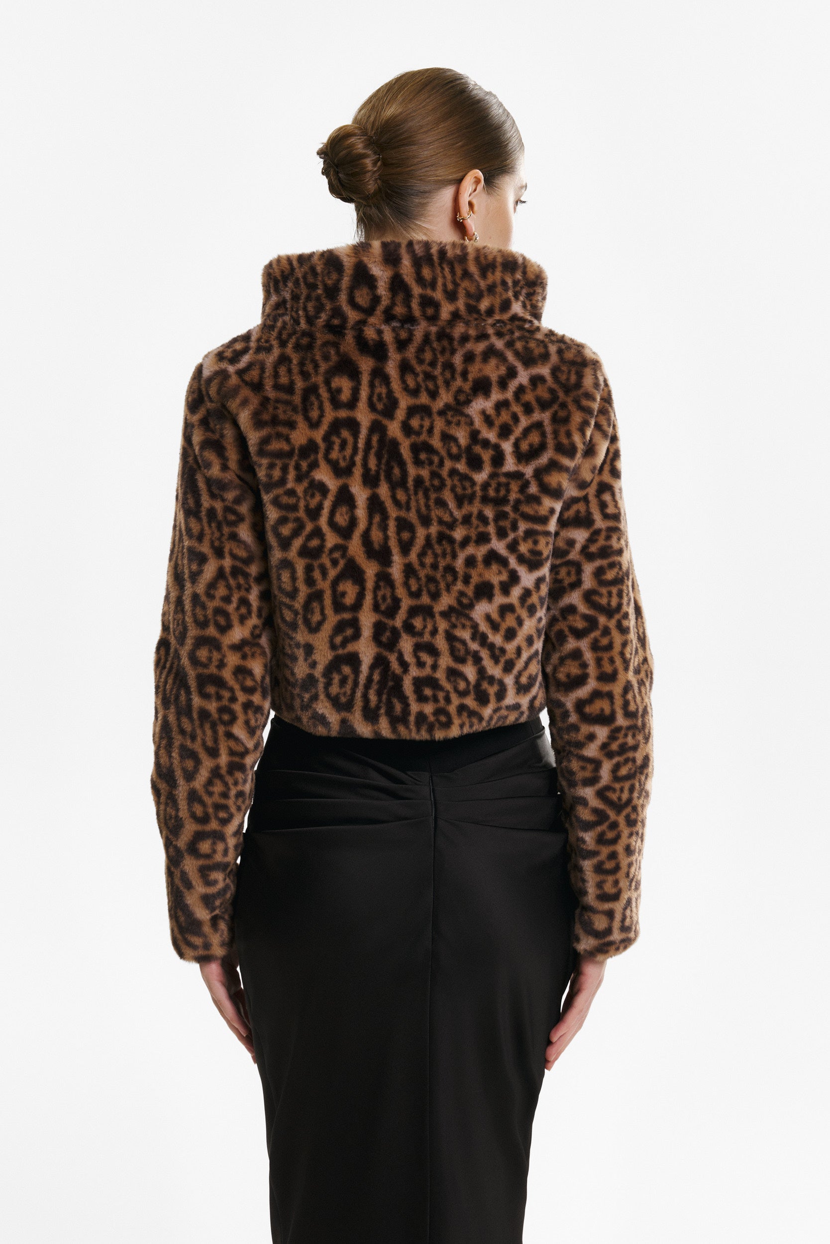 Leopard print short jacket