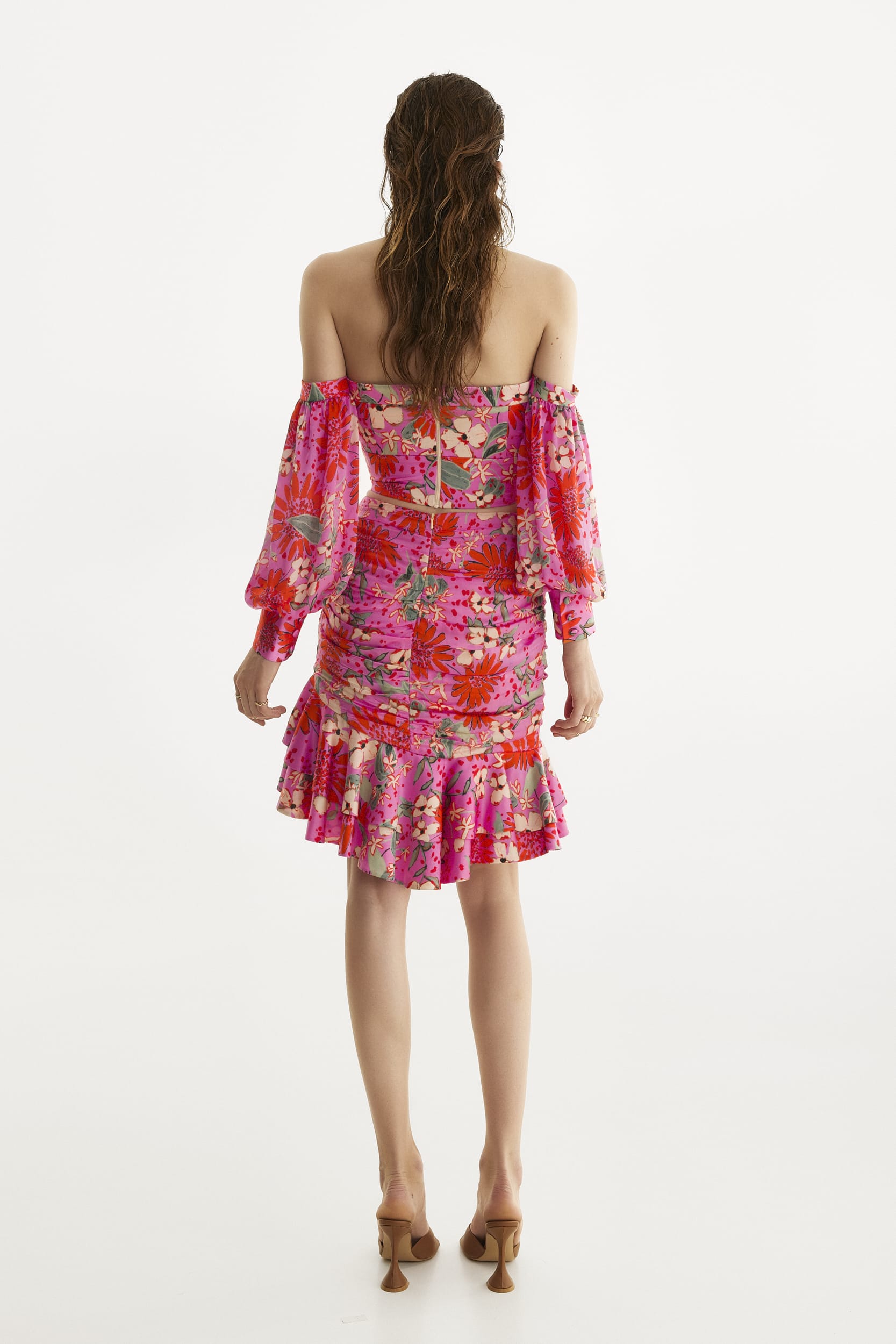 Summer Bouquet Off-The-Shoulders Crop Top