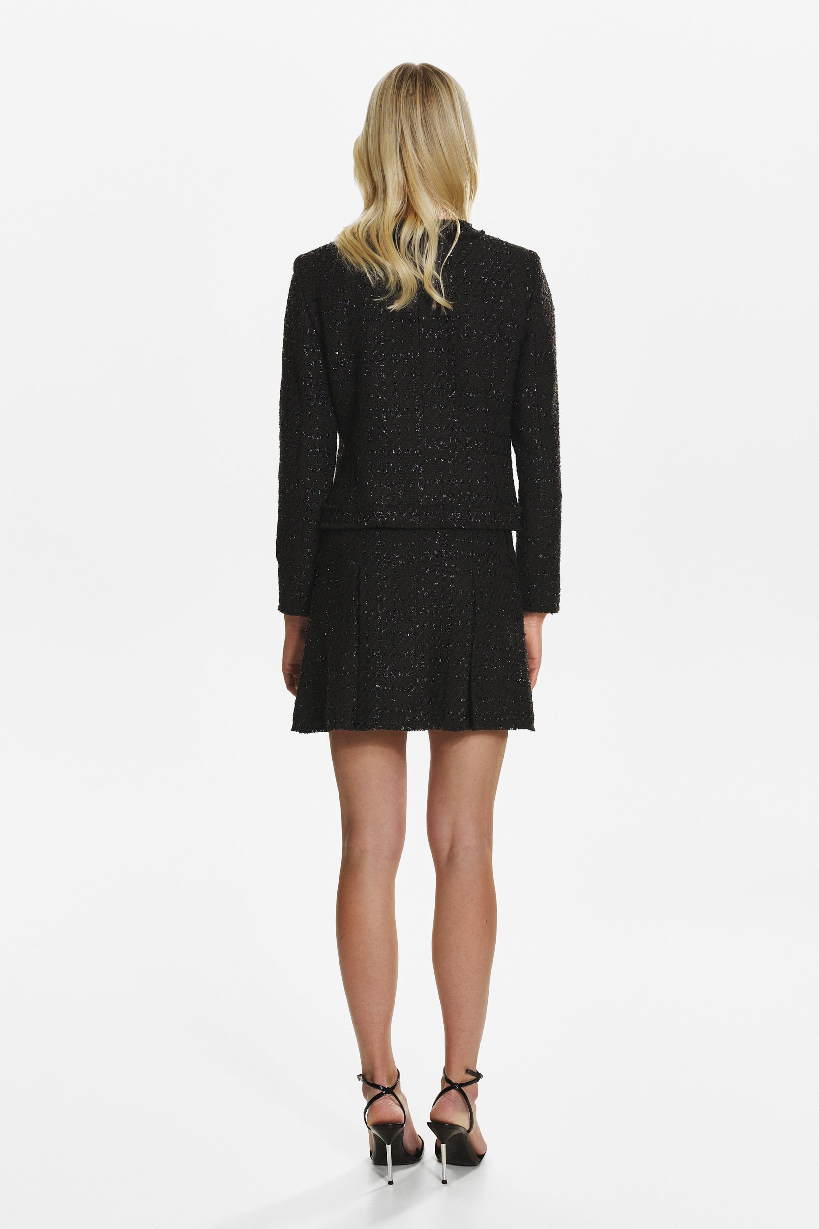 Black tweed mini skirt