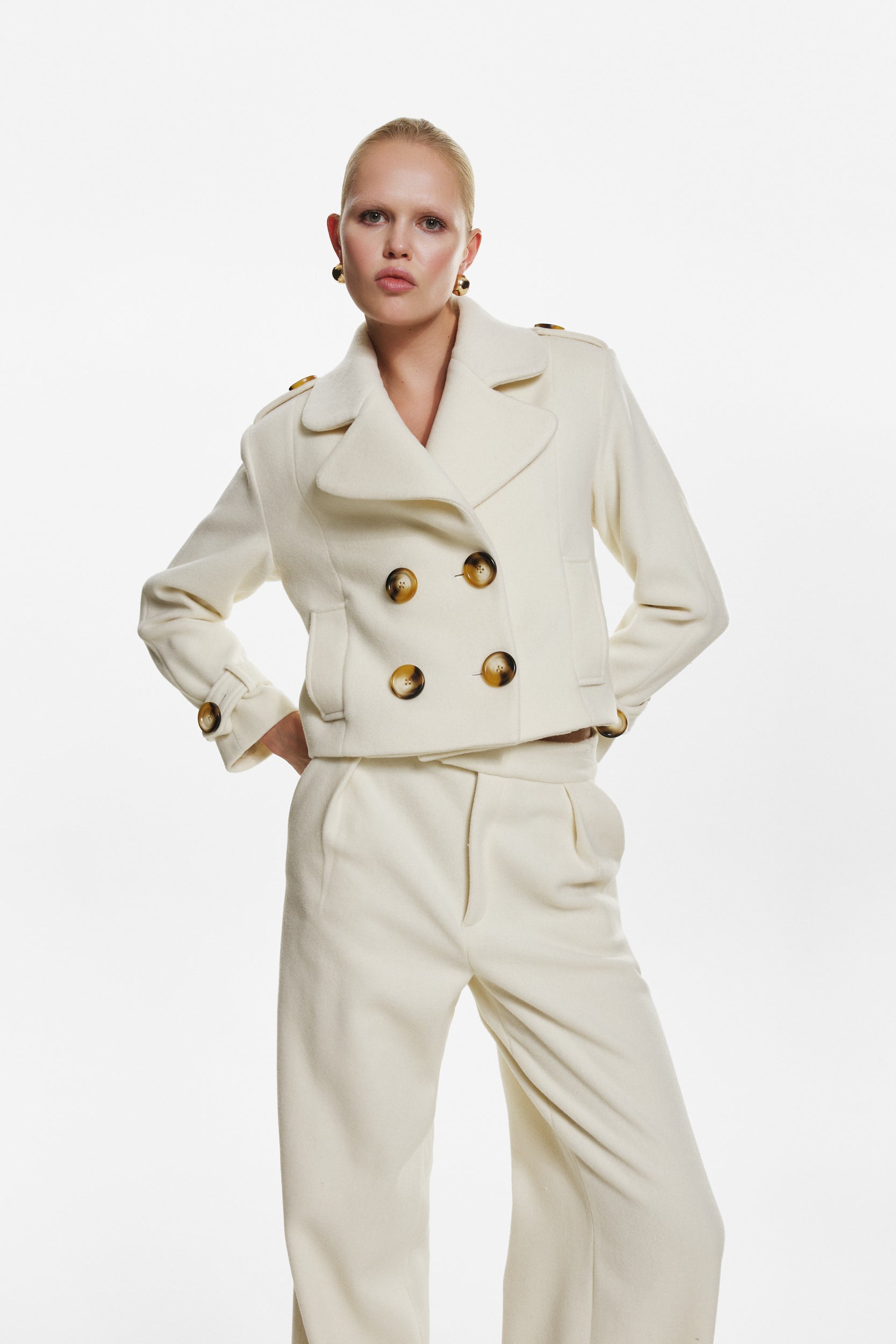 Statement wool jacket ivory