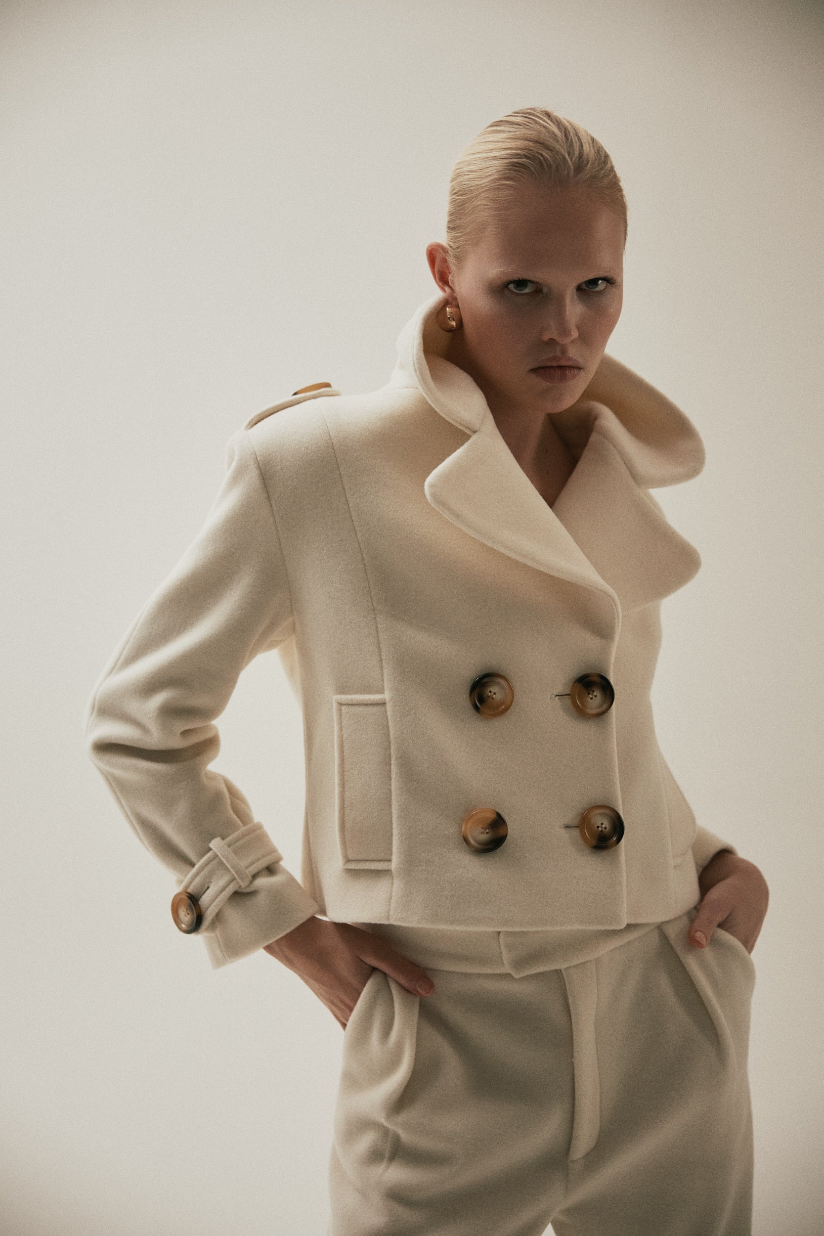 Statement wool jacket ivory