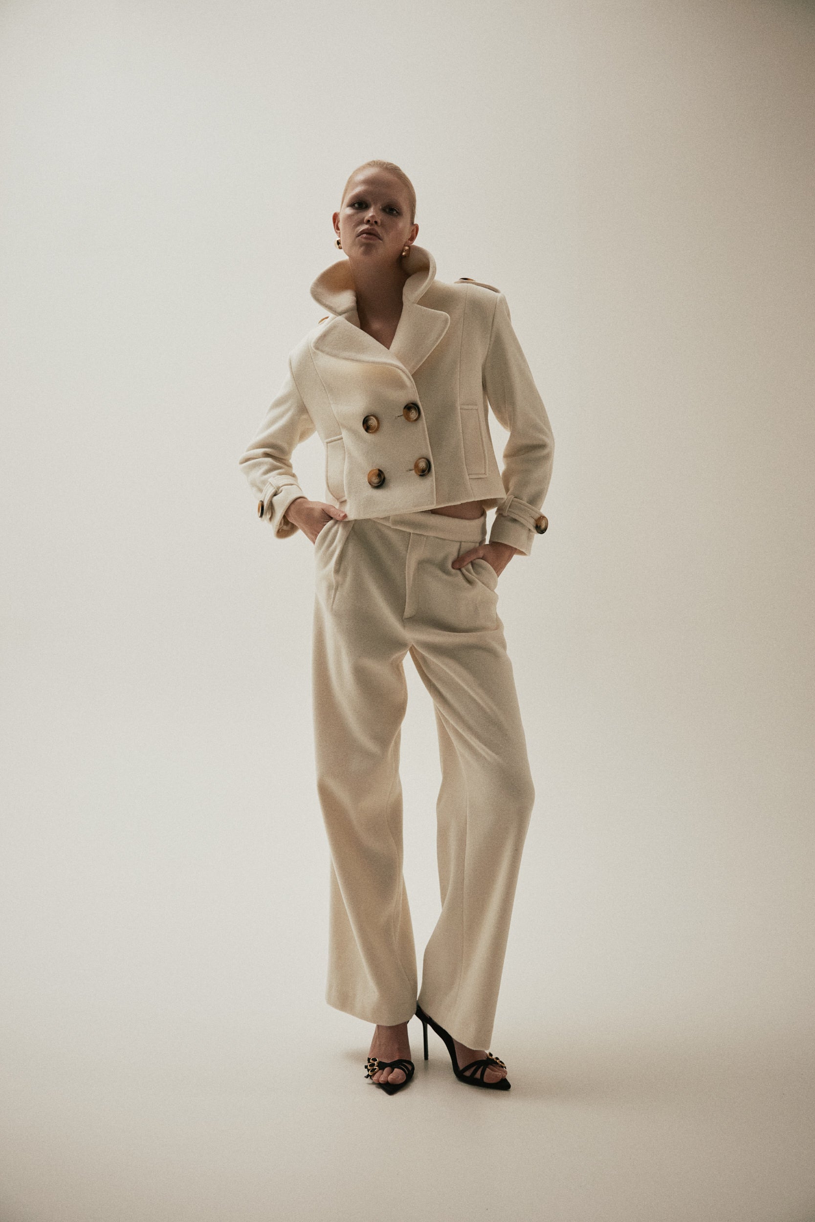 Statement wool jacket ivory
