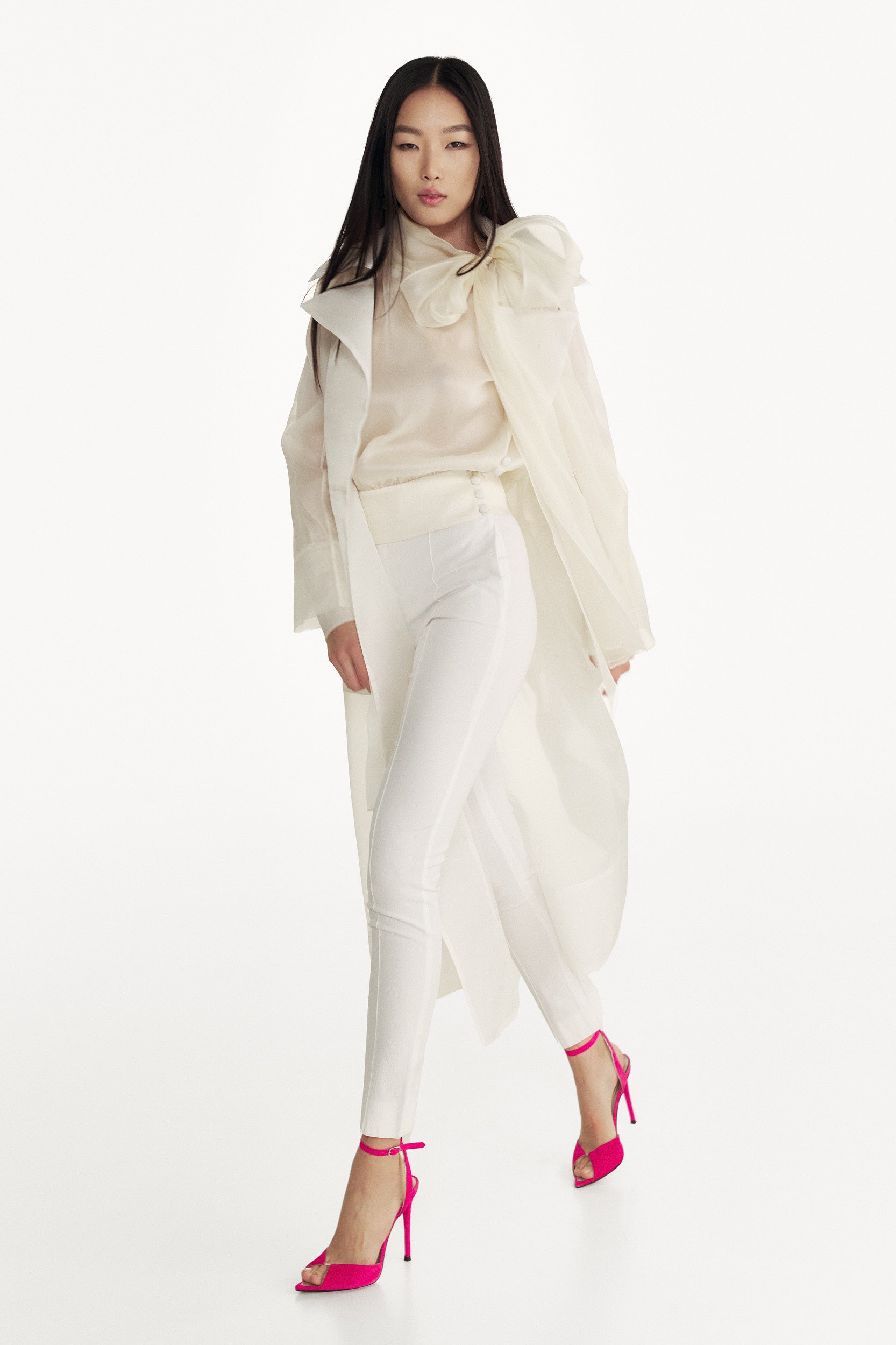 Flawless Beige Bow Blouse