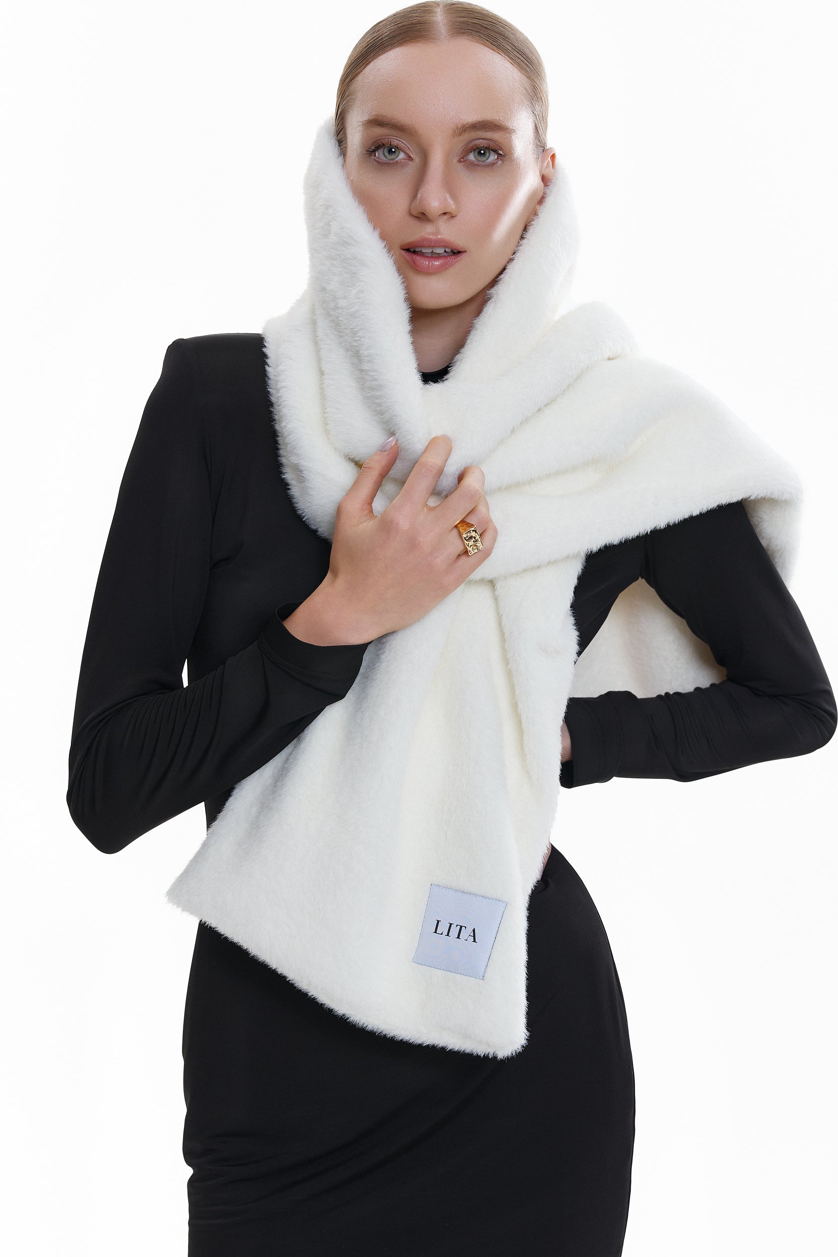Signature Faux Fur Oversized Scarf