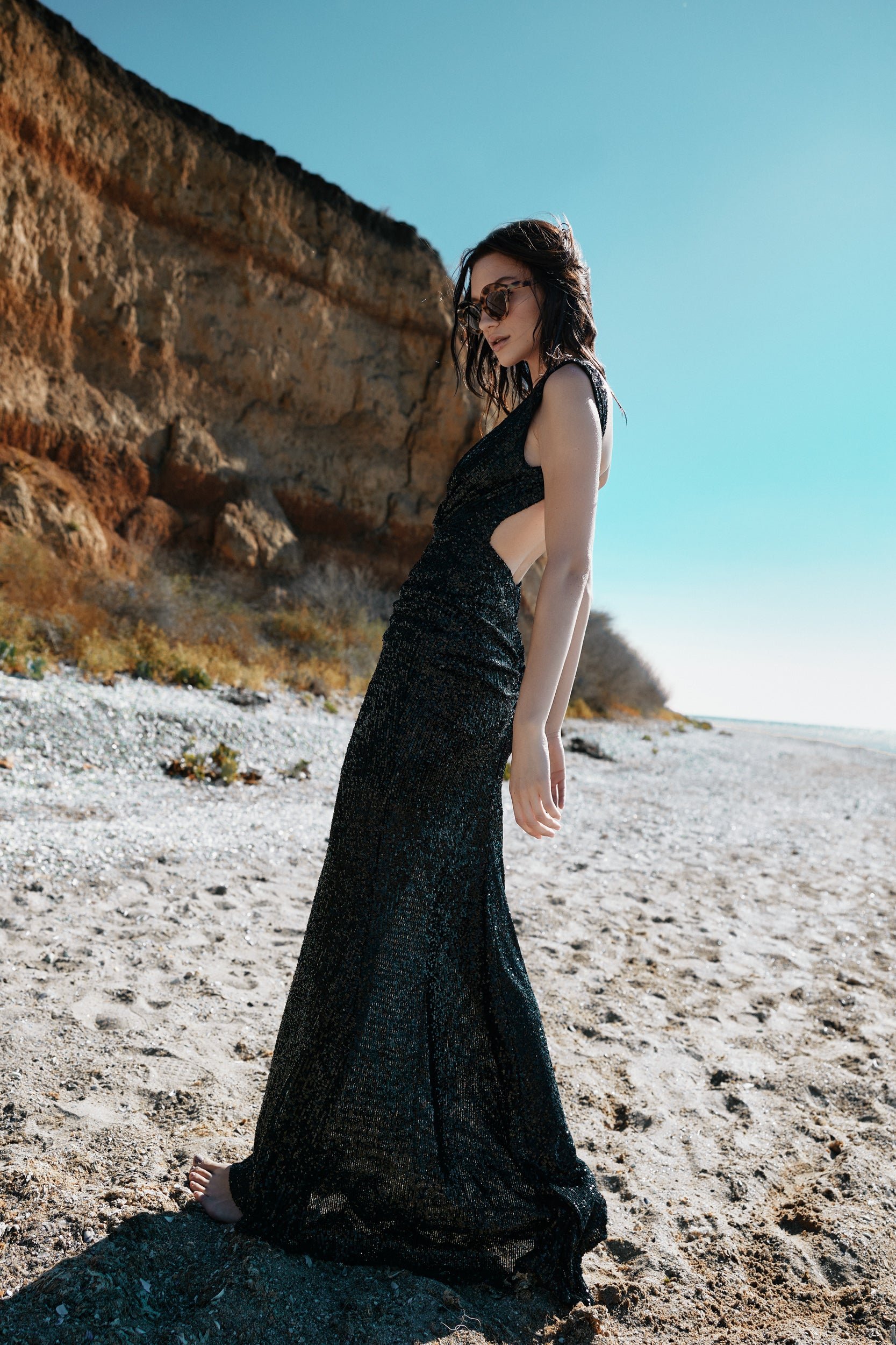 All eyes on you black sequin gown