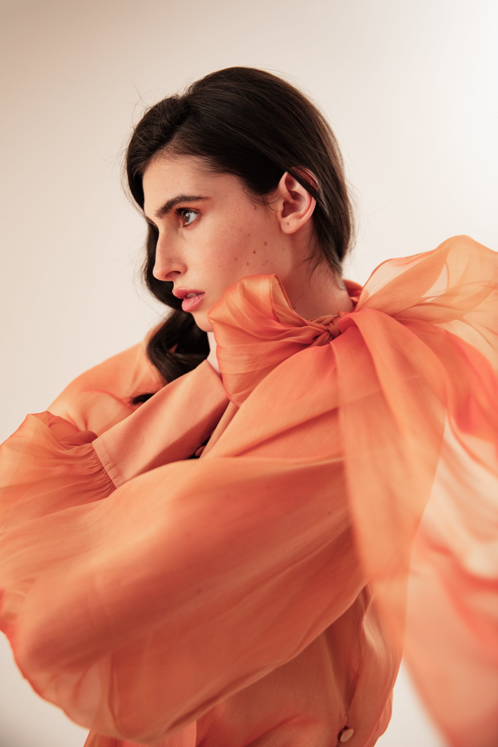Flawless Orange Bow Blouse