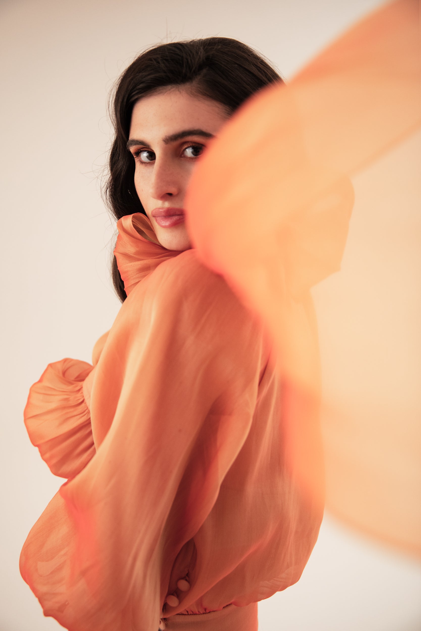 Flawless Orange Bow Blouse