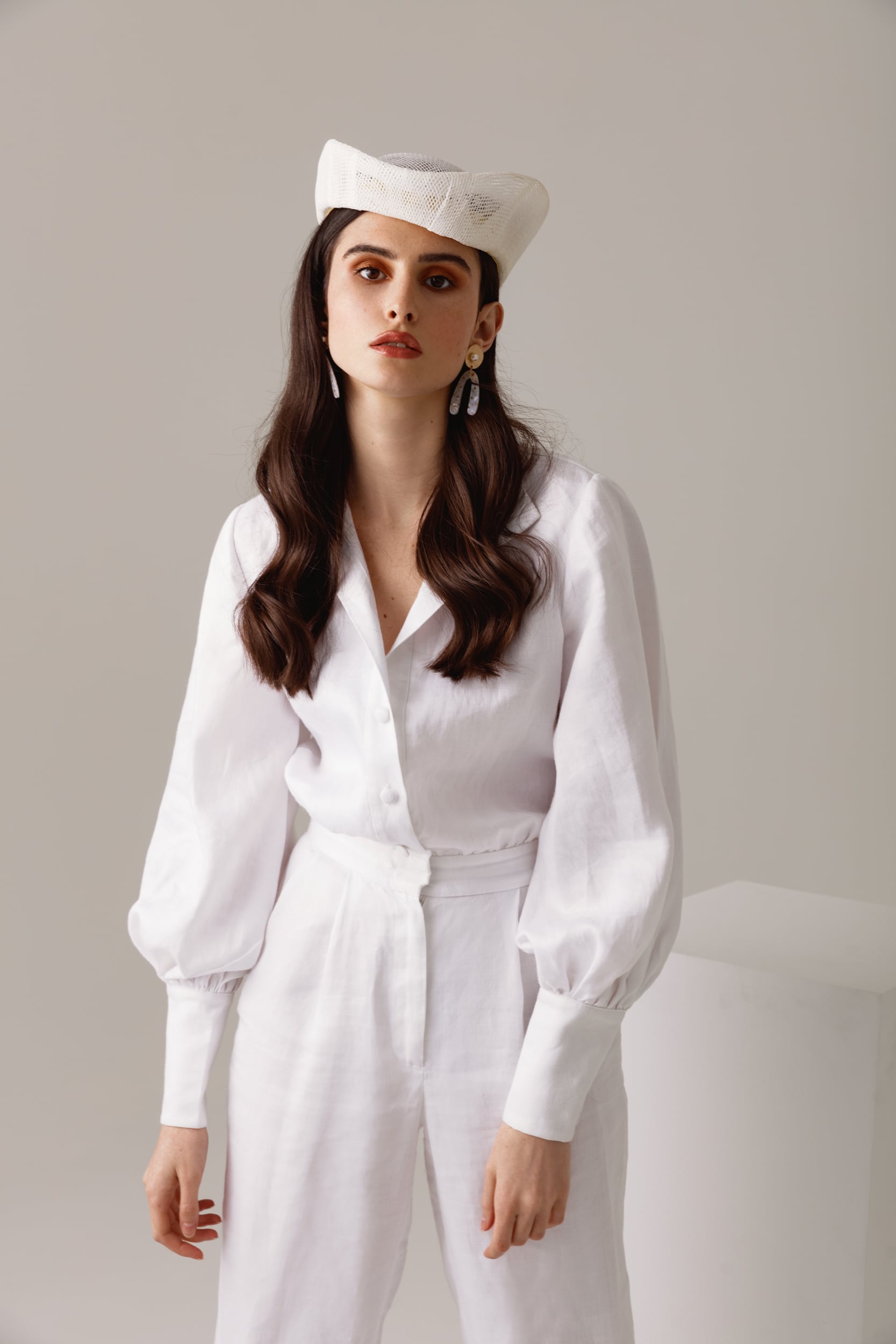 Summer breeze jumpsuit in white linen