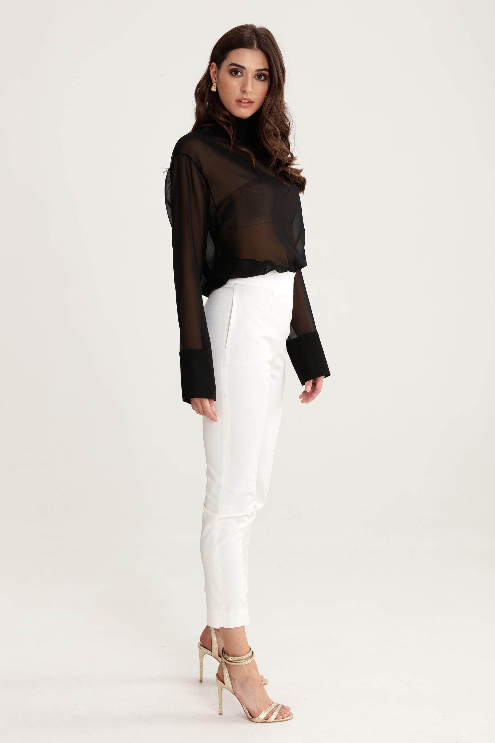 Oversized Silk Blouse in Black