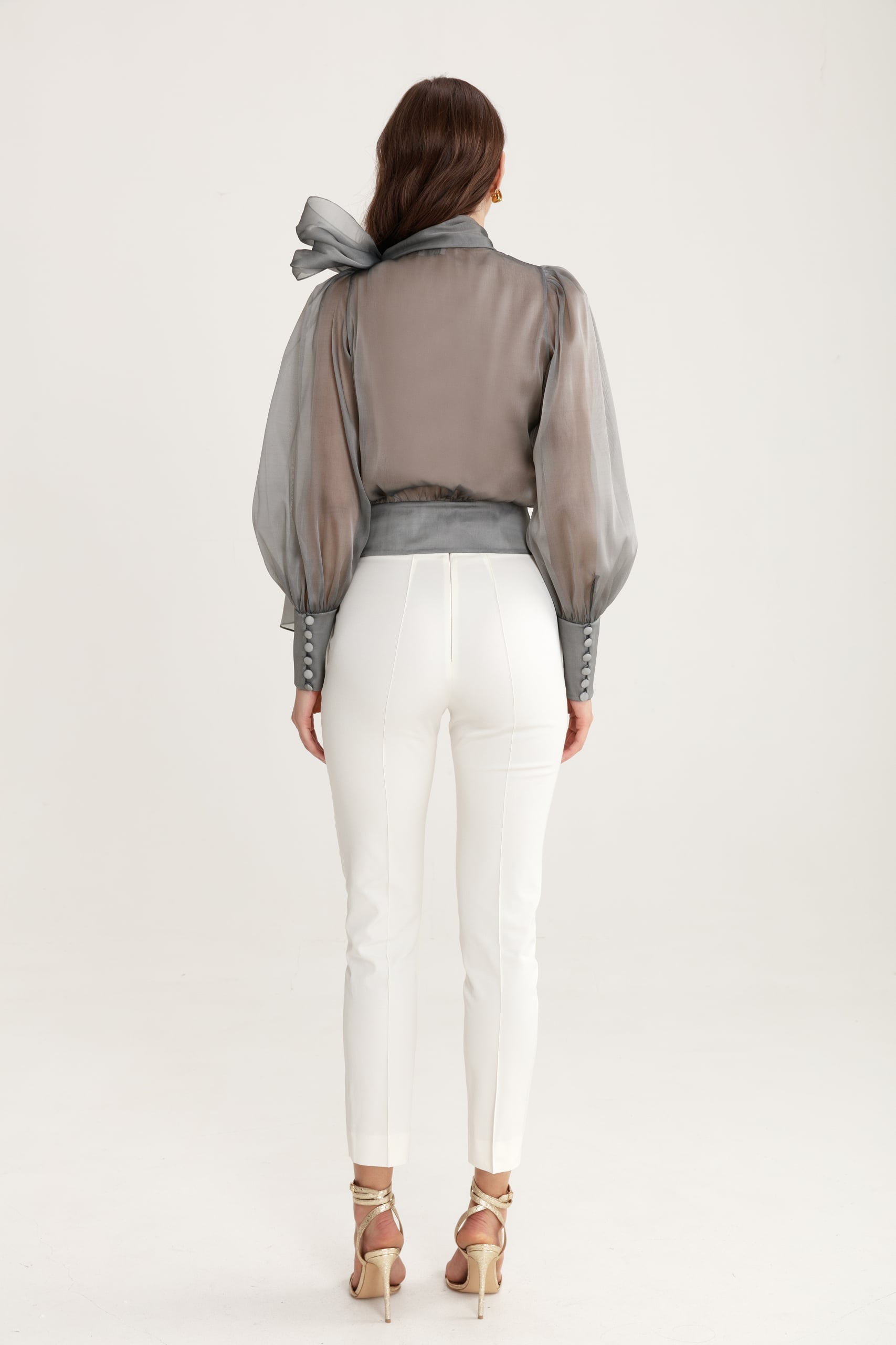 Flawless Grey Bow Blouse