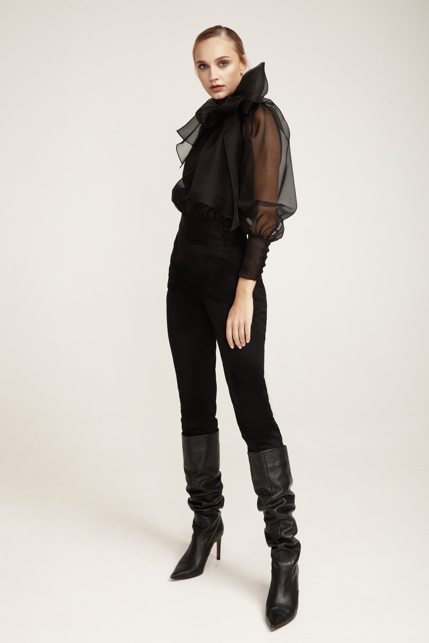 Flawless Black Bow Blouse