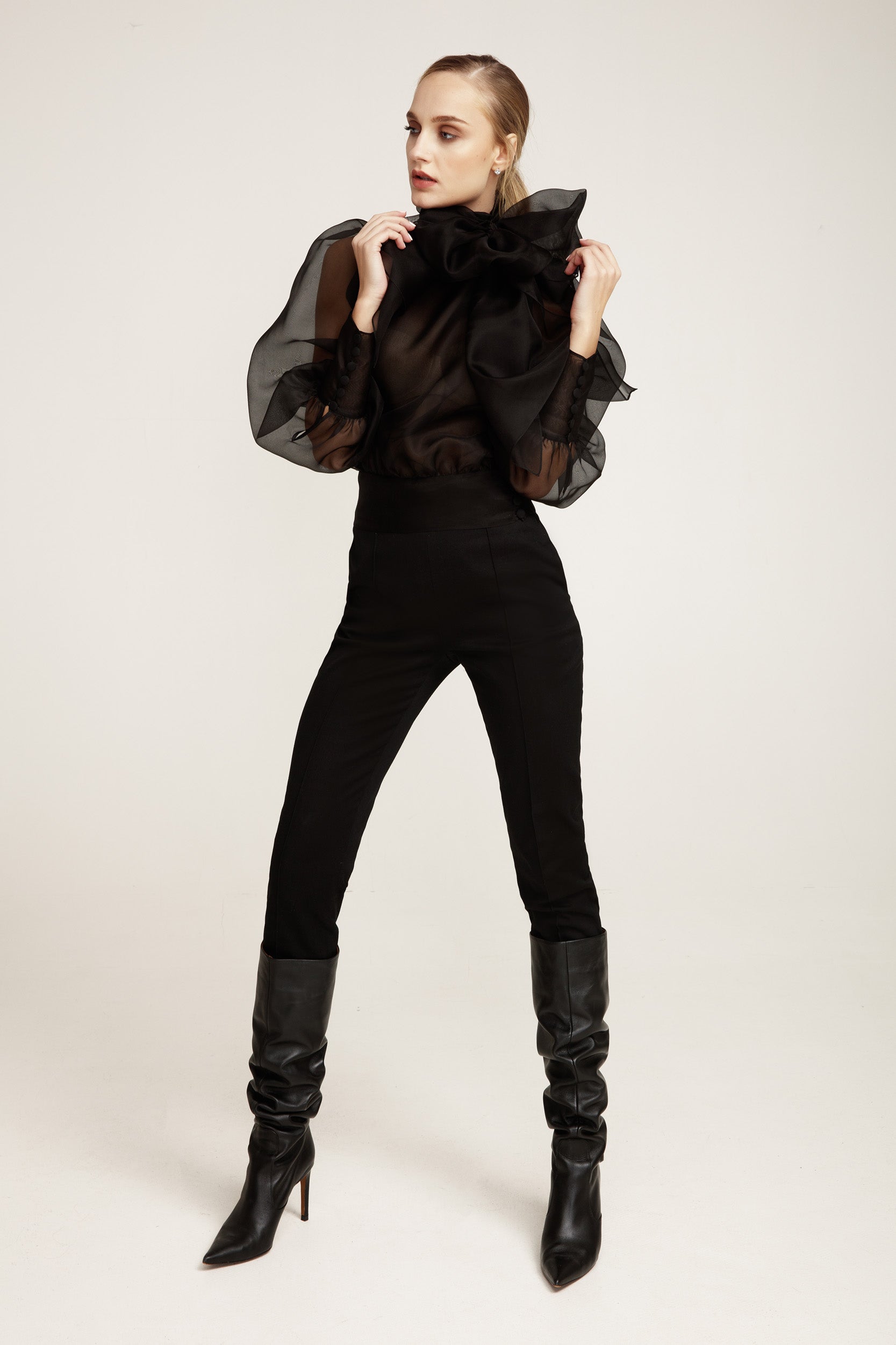 Flawless Black Bow Blouse