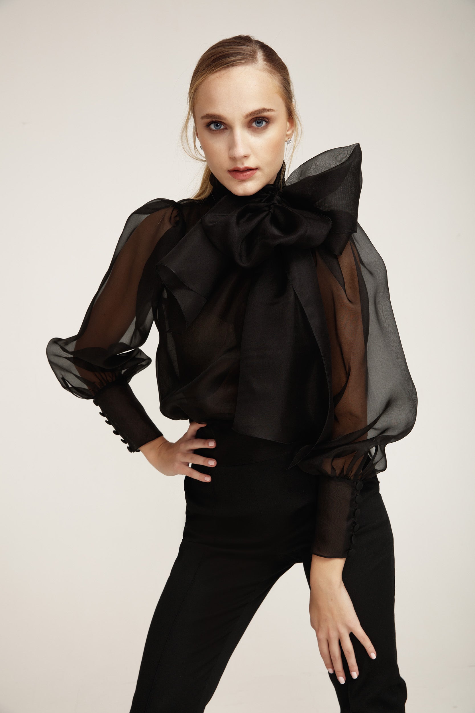Flawless Black Bow Blouse