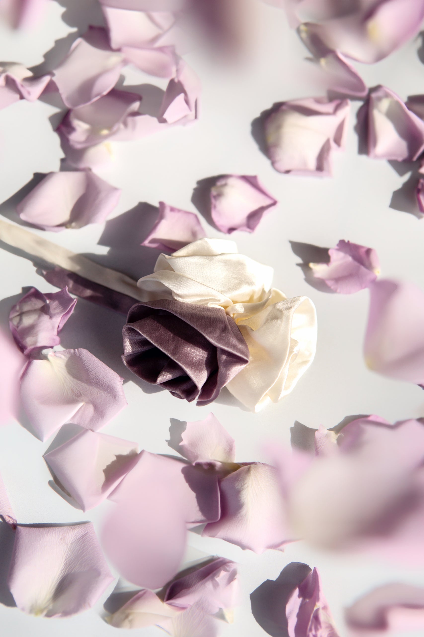 Two-tone silk rosette tie