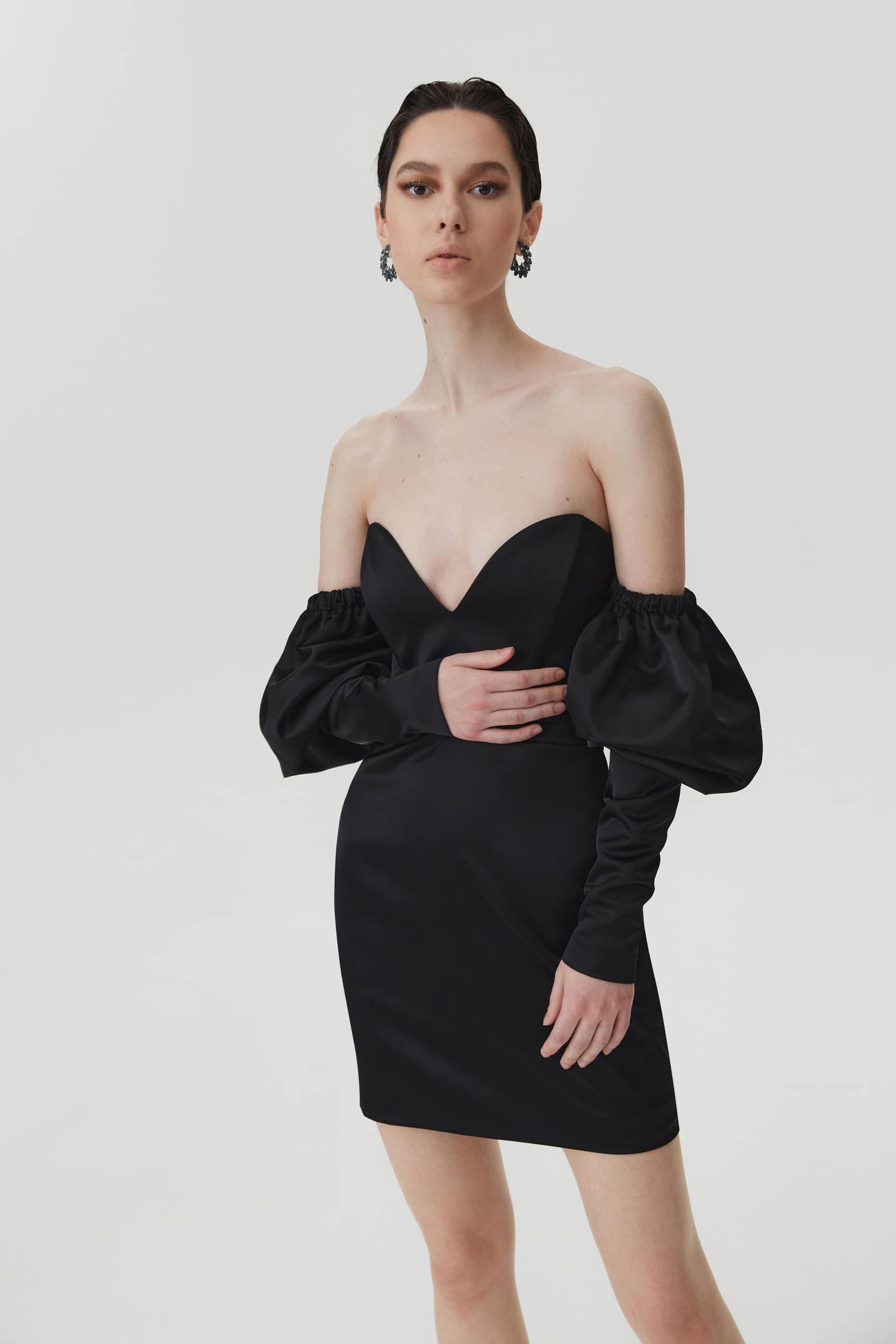 Off the shoulder black dress