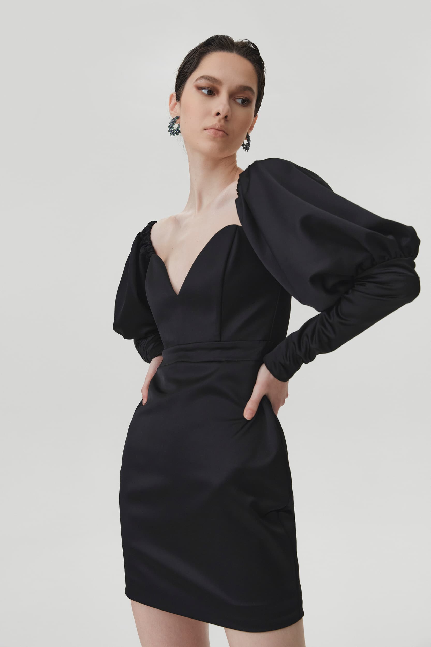 Off the shoulder black dress