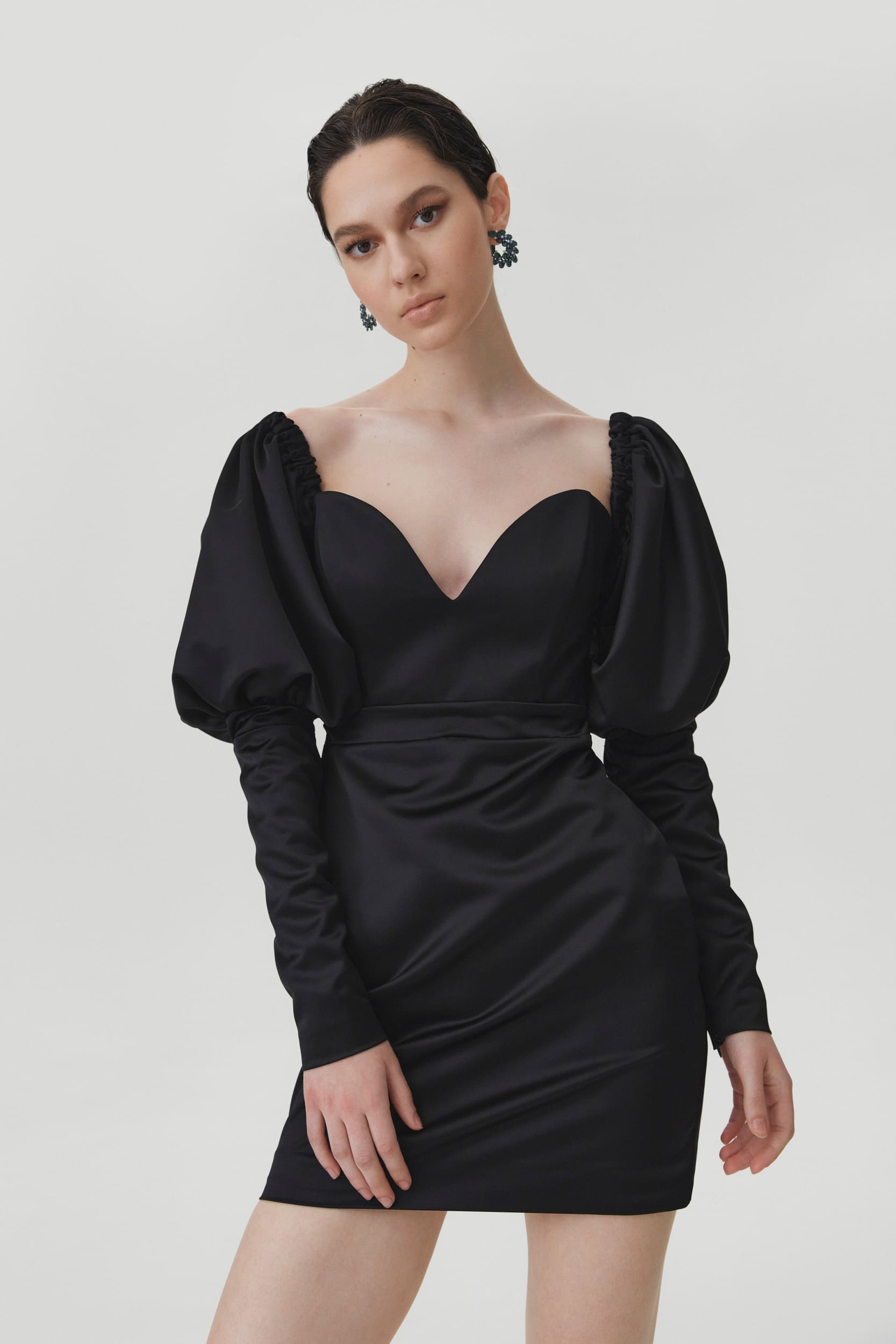 Off the shoulder black dress