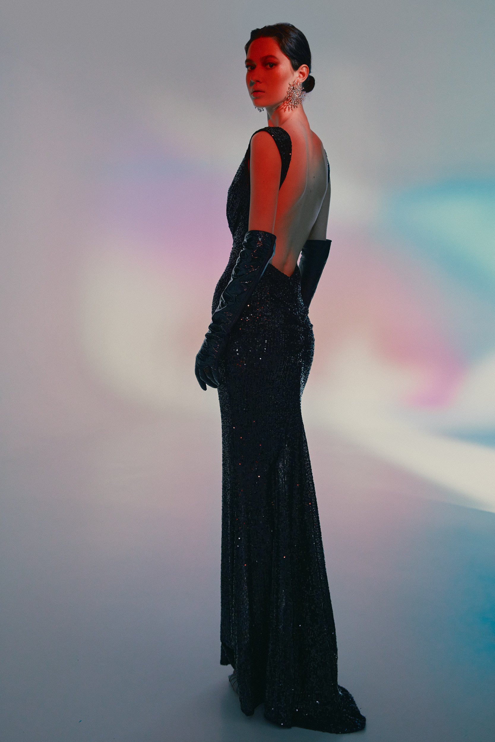 All eyes on you black sequin gown