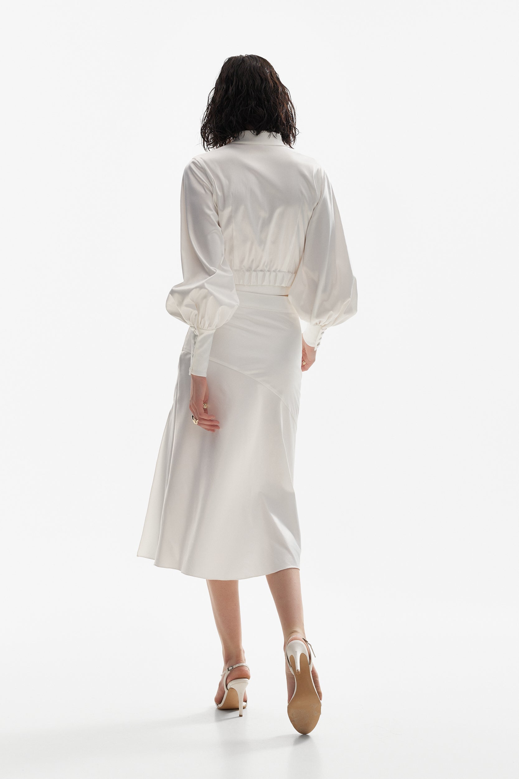 Wrap around blouse in white