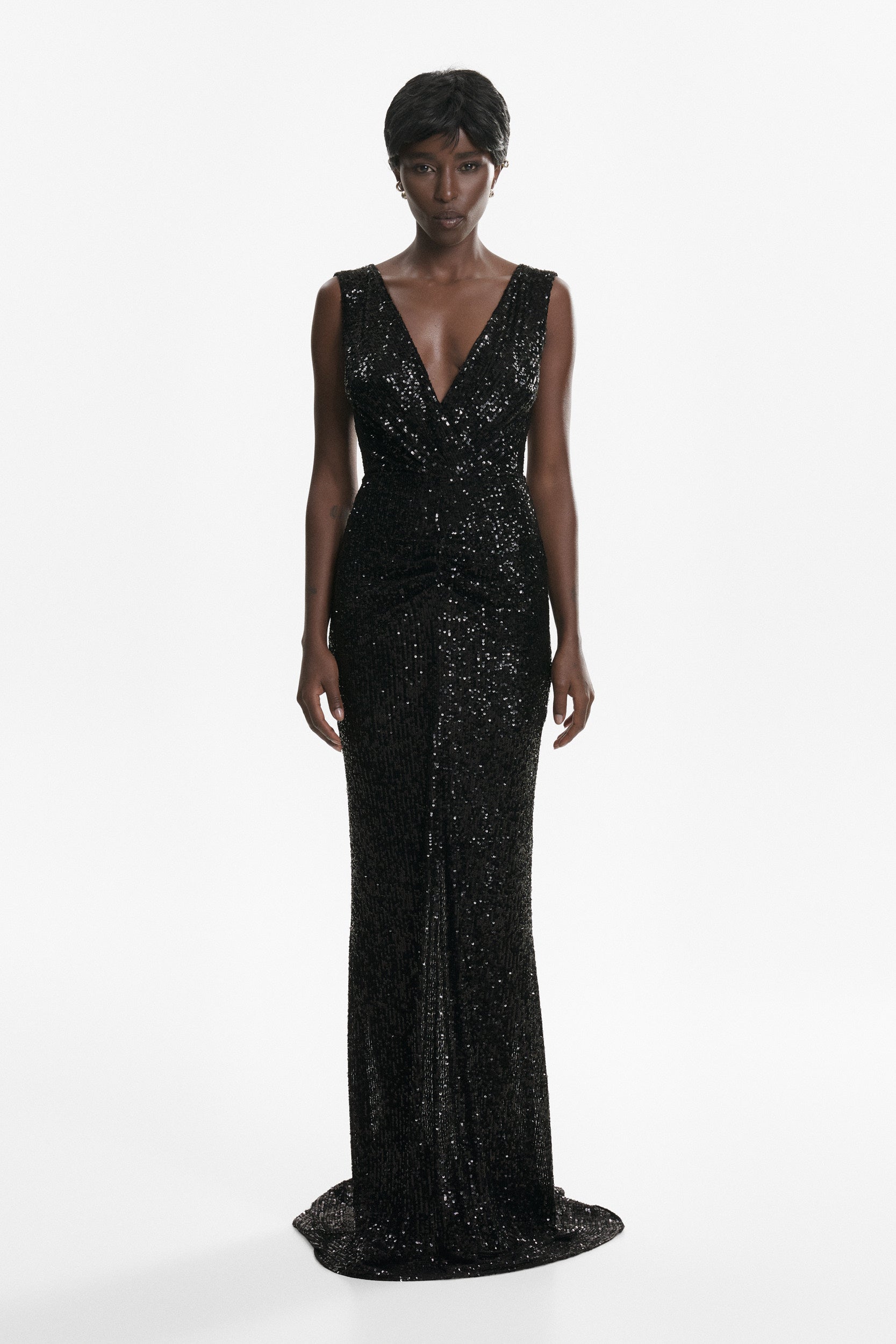 All eyes on you black sequin gown