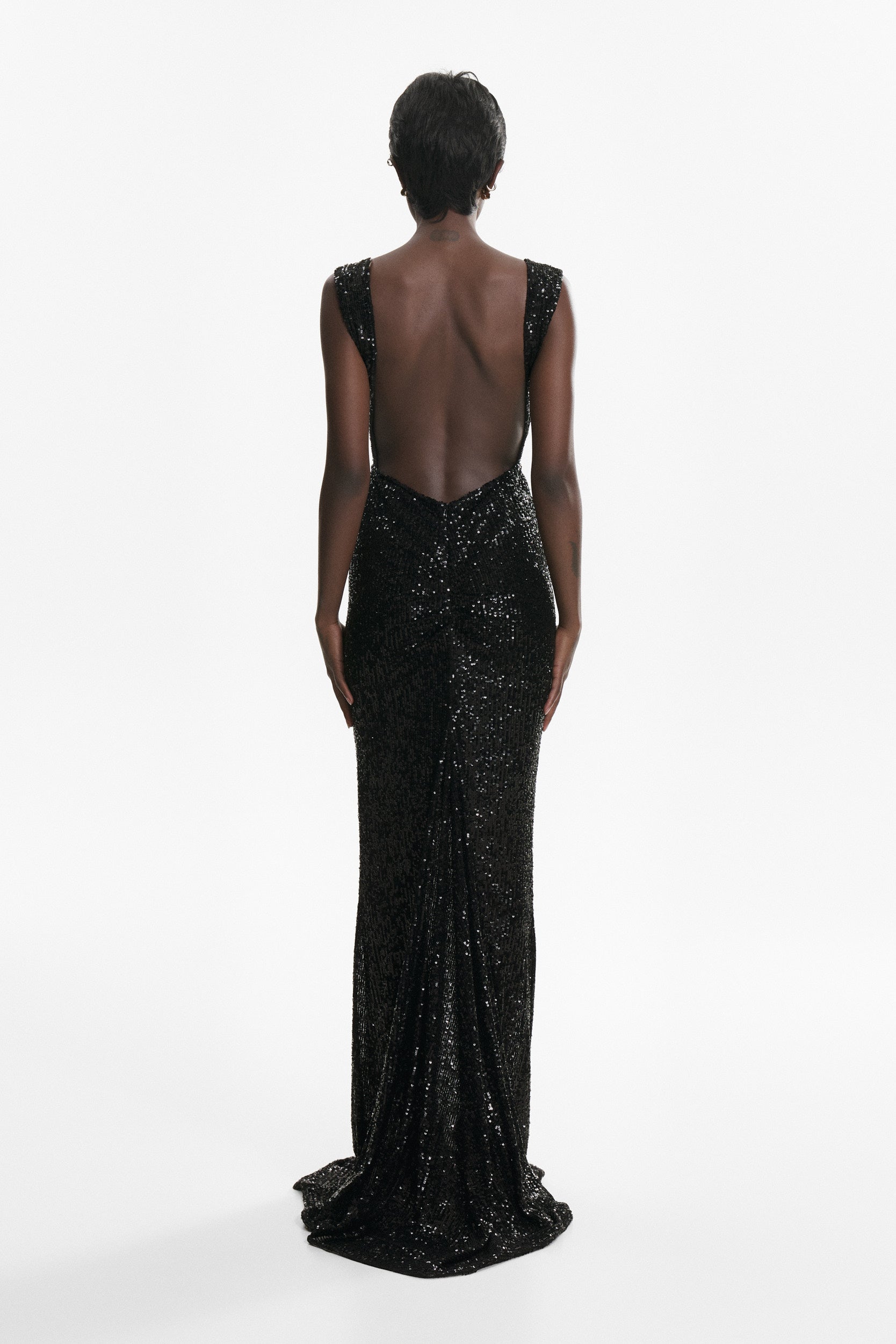 All eyes on you black sequin gown