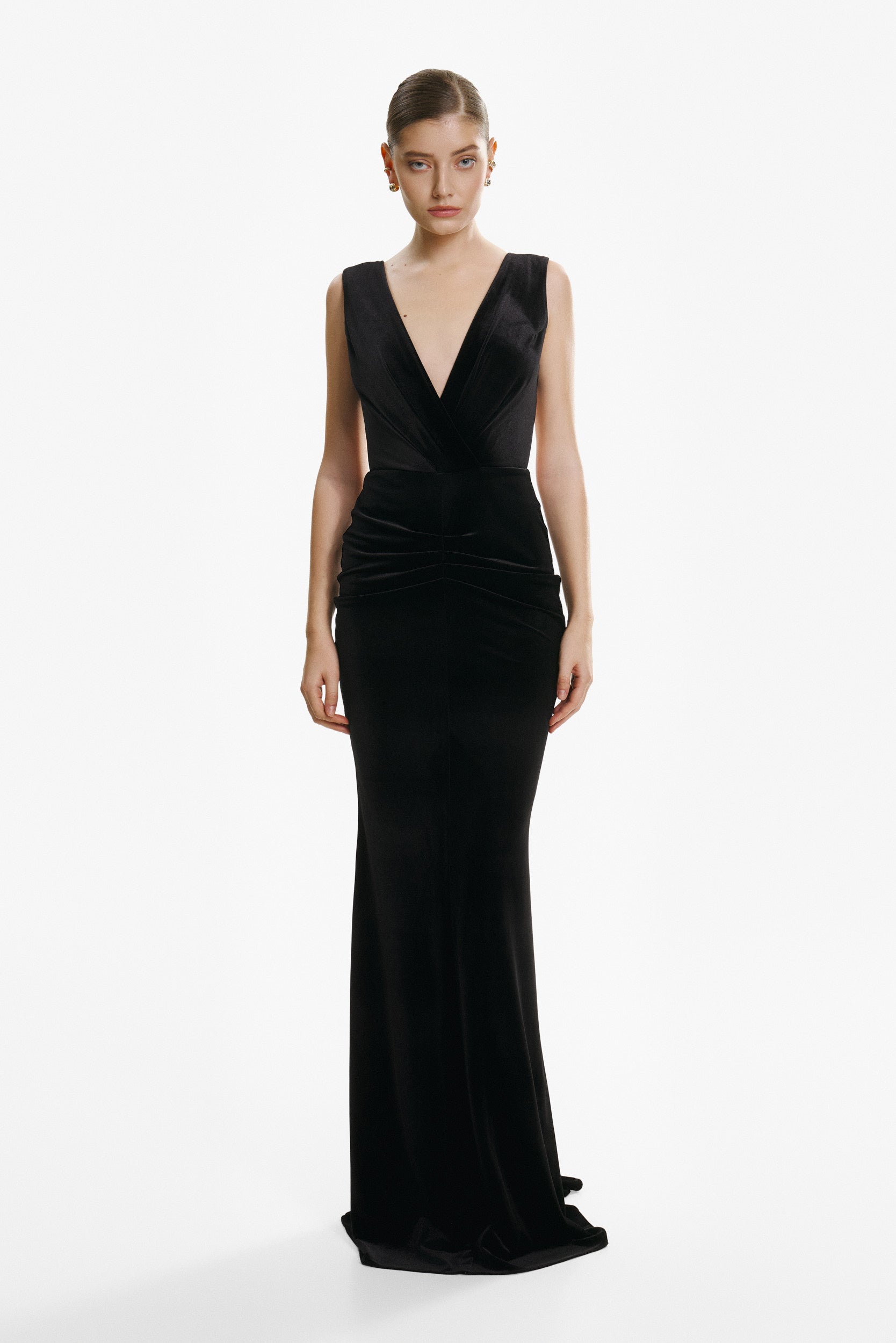 All eyes on you black velvet gown