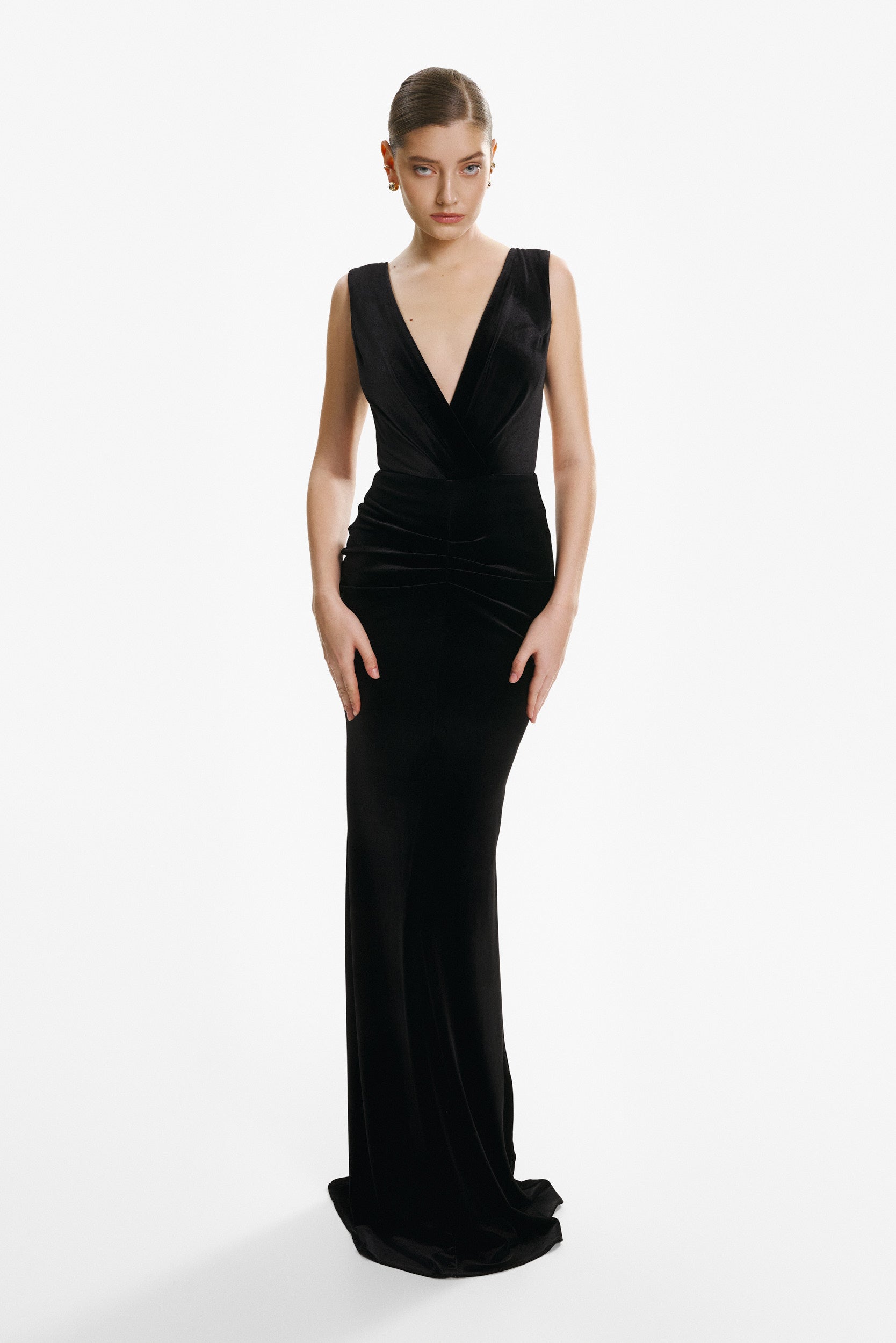 All eyes on you black velvet gown