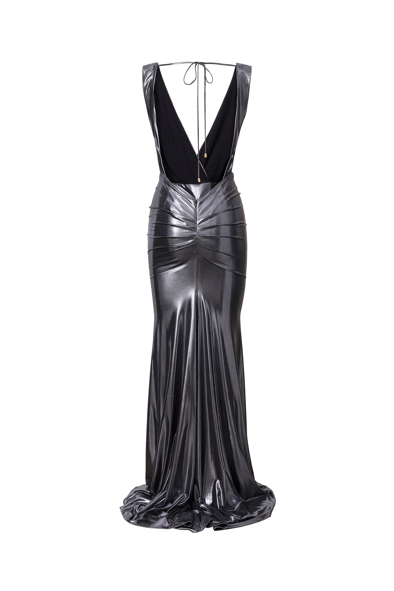 All eyes on you metallic jersey gown