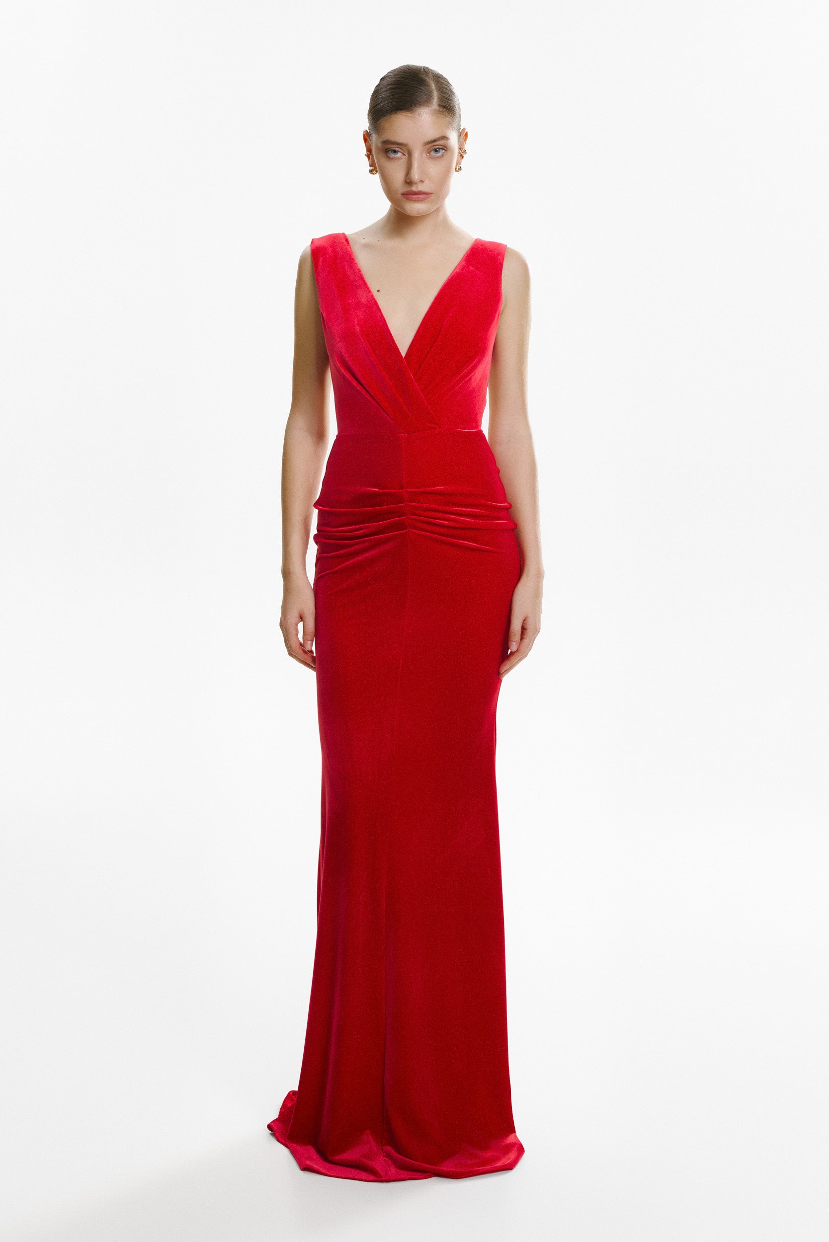 All eyes on you red velvet gown