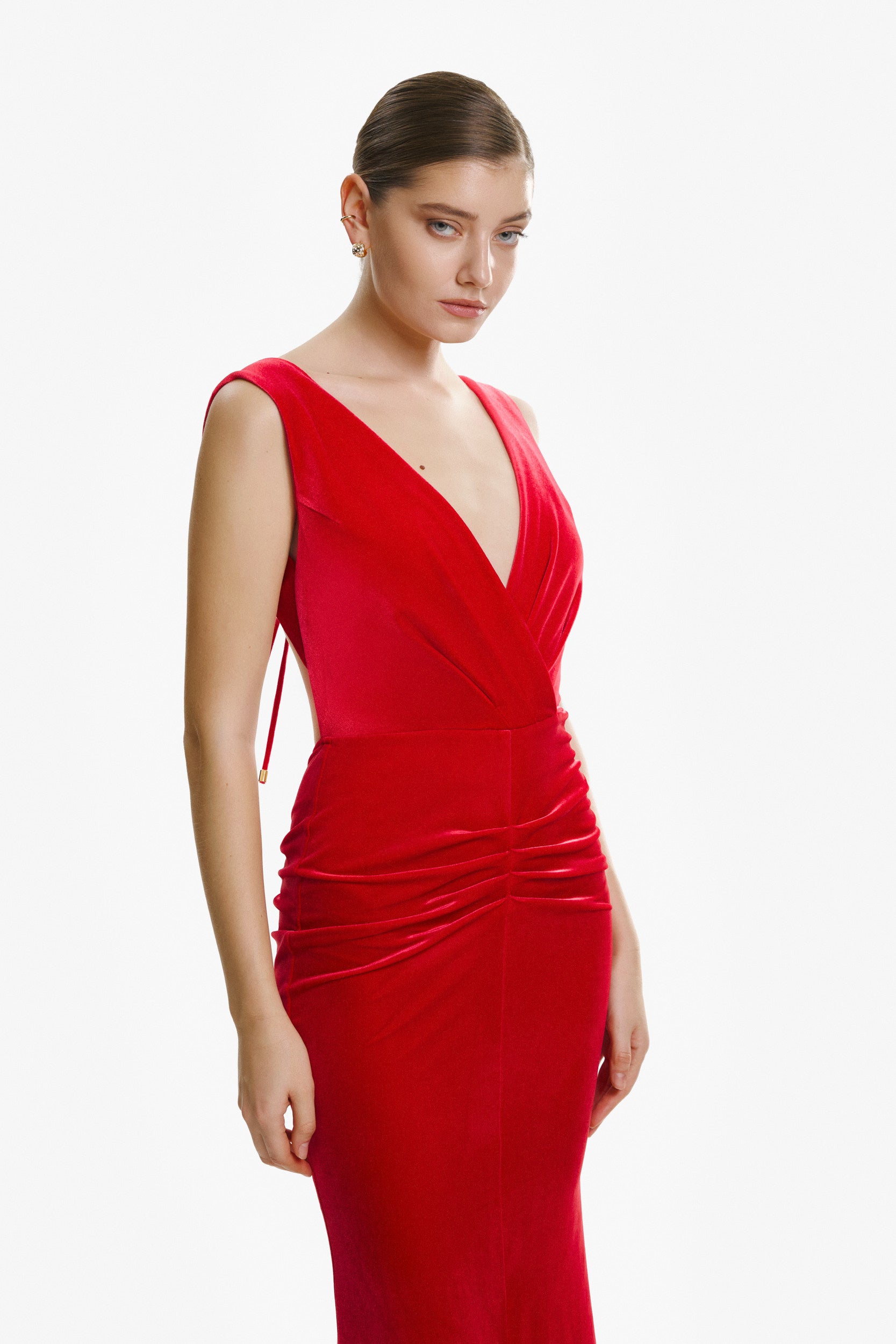 All eyes on you red velvet gown