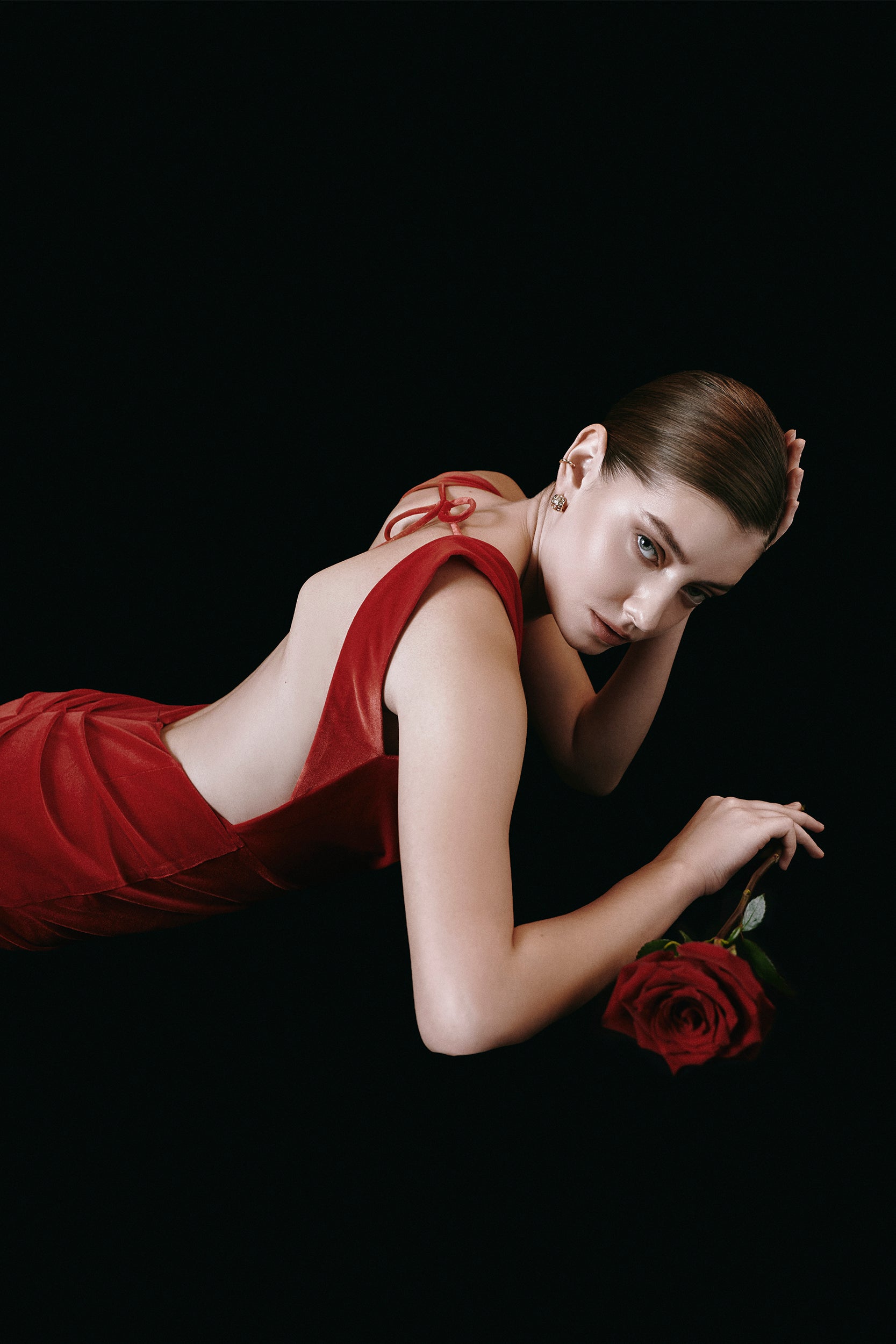 All eyes on you red velvet gown