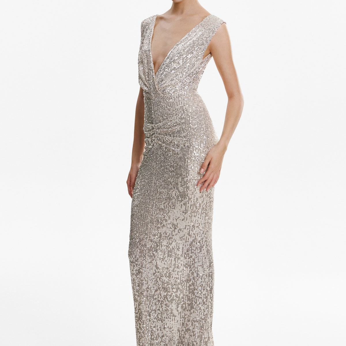 All Eyes On You Silver Sequin Gown 40 All Eyes On You Silver Sequin Gown 40