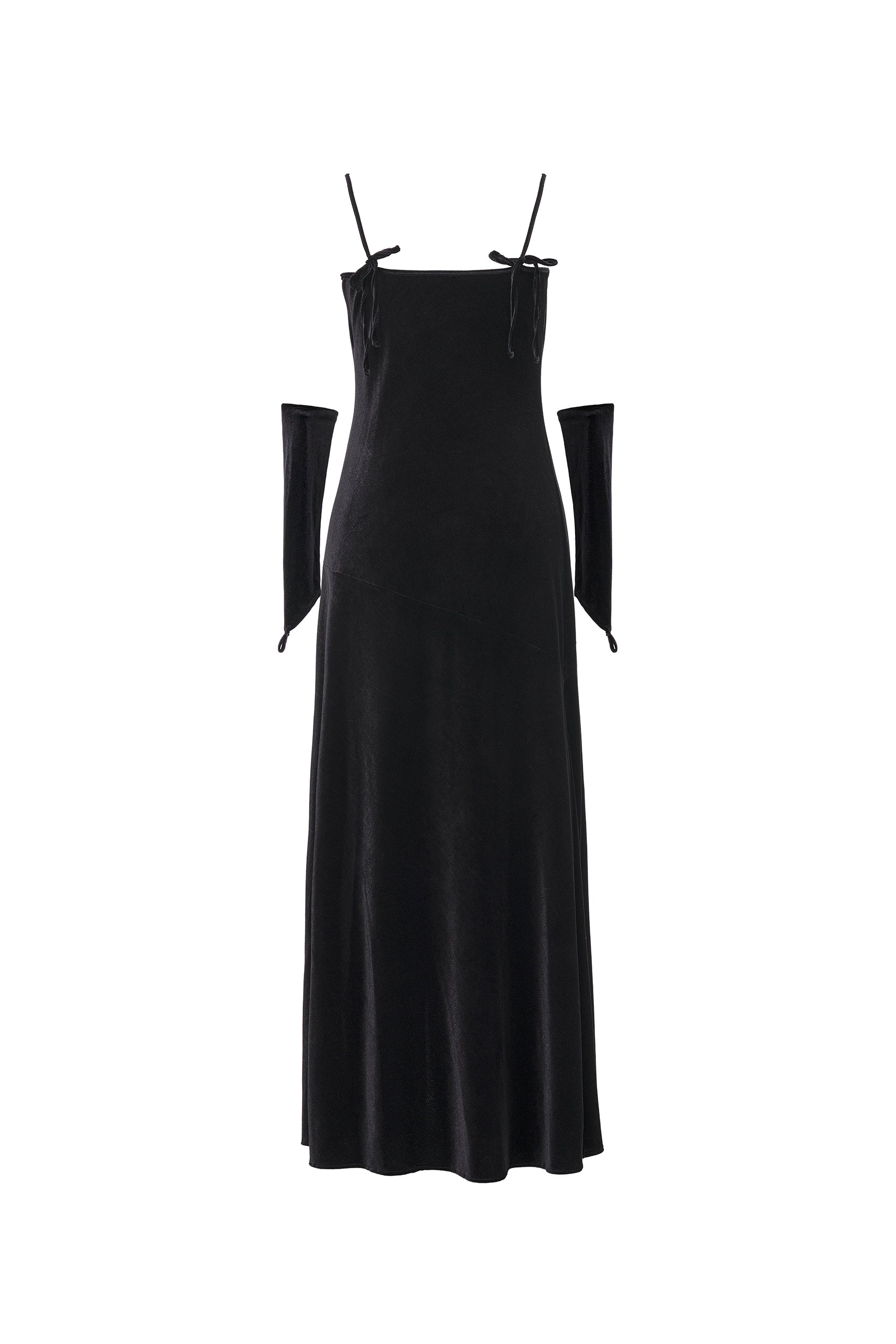 Black velvet maxi dress